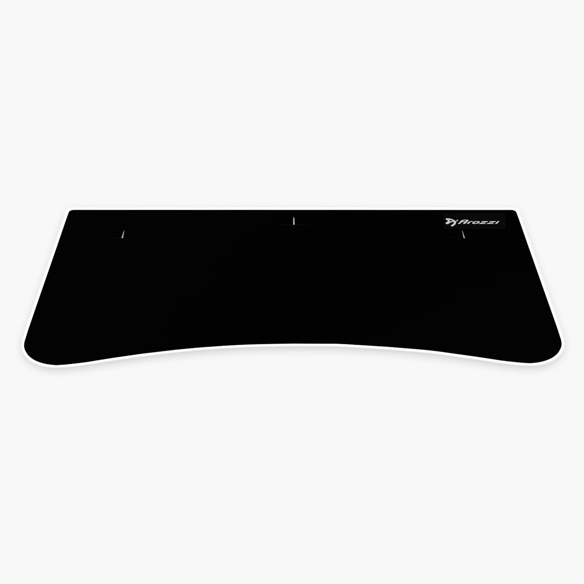 Arozzi Arena Medium Mousepad, large, black, water-resistant with small white corner logo.