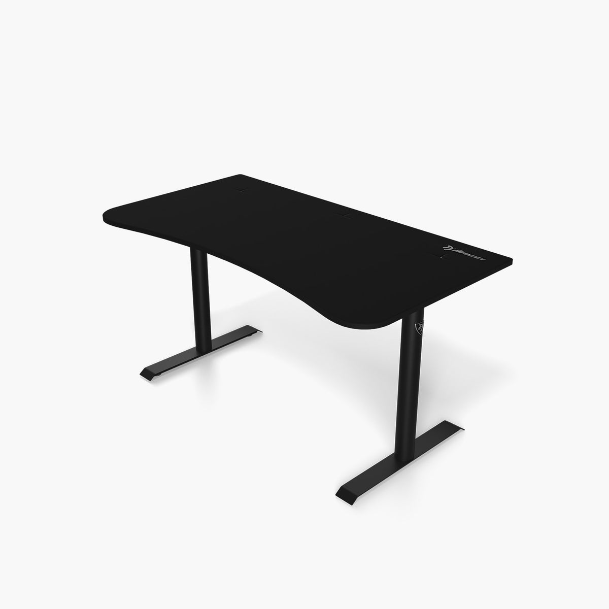 Arozzi Europe Arena Gaming Desk - Medium: curved front, compact design, sturdy T-legs.
