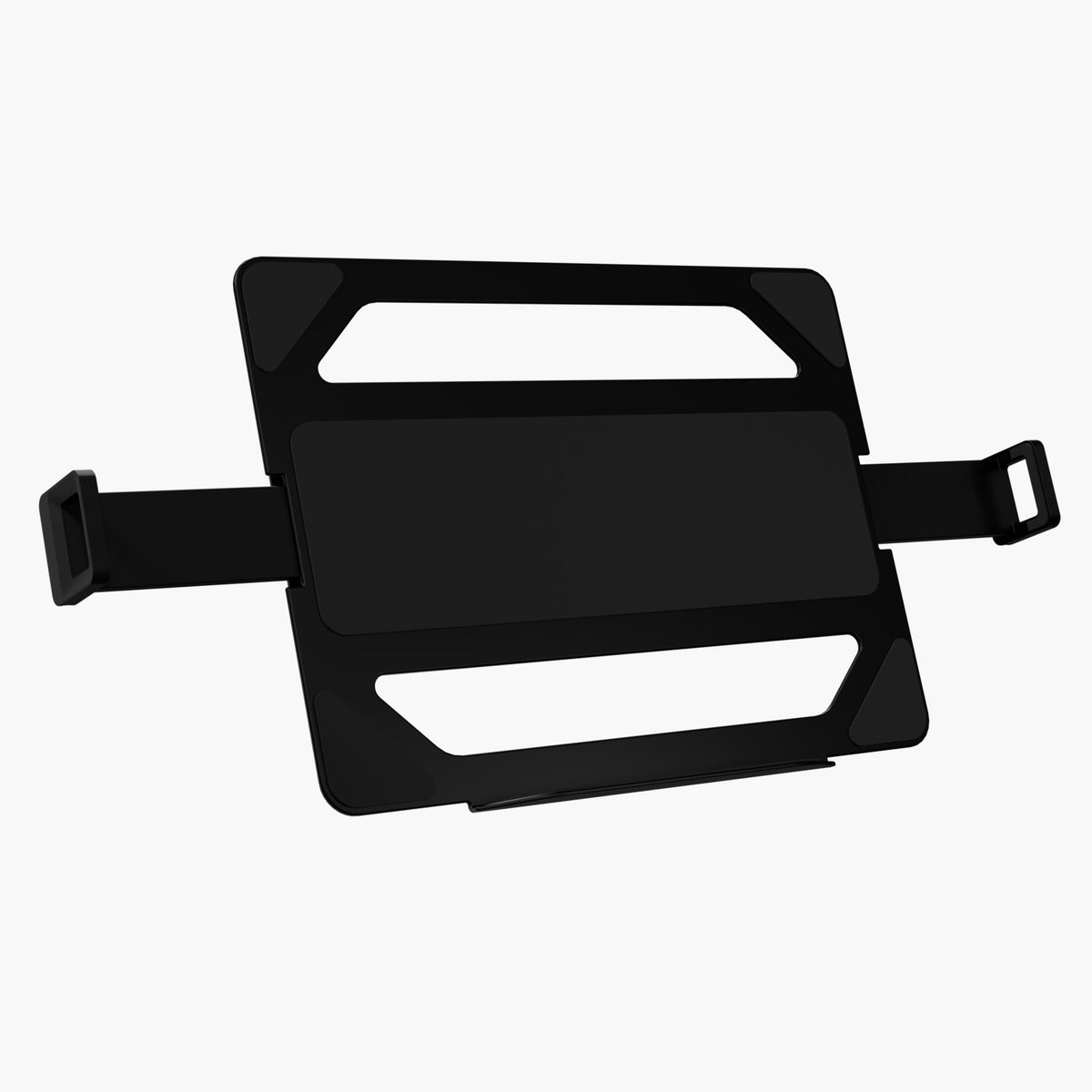 Alzare Laptop Holder by Arozzi Europe—ergonomic, black, rectangular, adjustable straps shown.