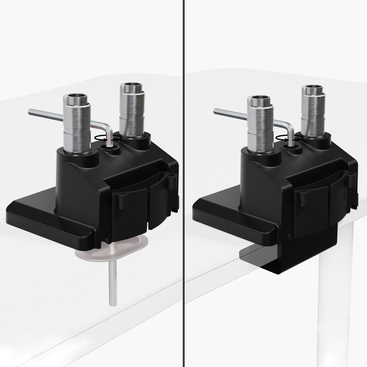 Arozzi Europe Alzare Neo Duo: full-metal black gas spring arms, for dual monitor setups.