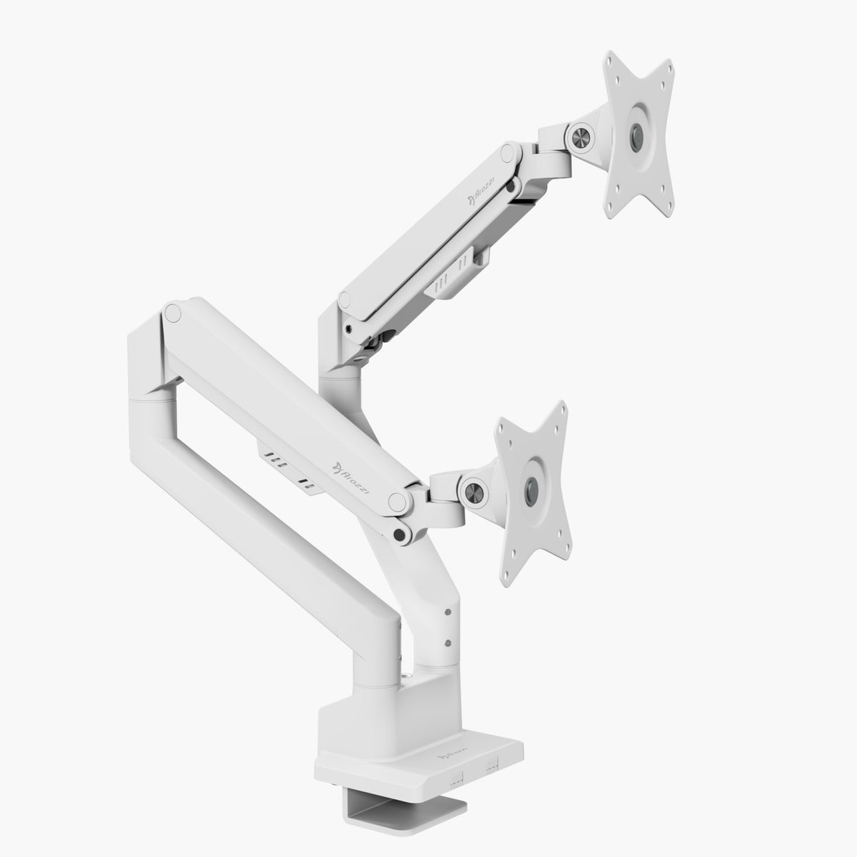 Arozzi Europe Alzare Neo Duo: metal dual monitor arm mount with gas spring adjustability.