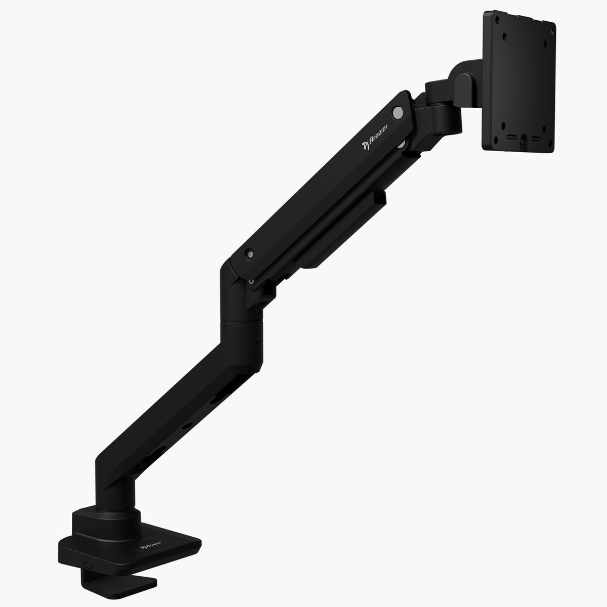 Arozzi Europe Alzare Neo Pro: gas spring monitor arm for ultrawides, with an adjustable clamp.