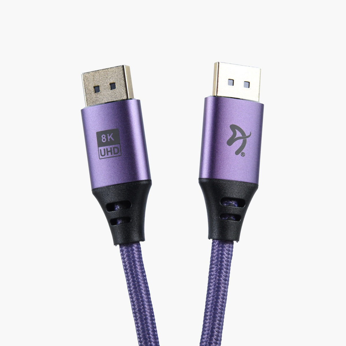 Two Arozzi Europe DisplayPort 1.4 cables, 2m, 8K UHD—ideal for high refresh rate gaming monitors.
