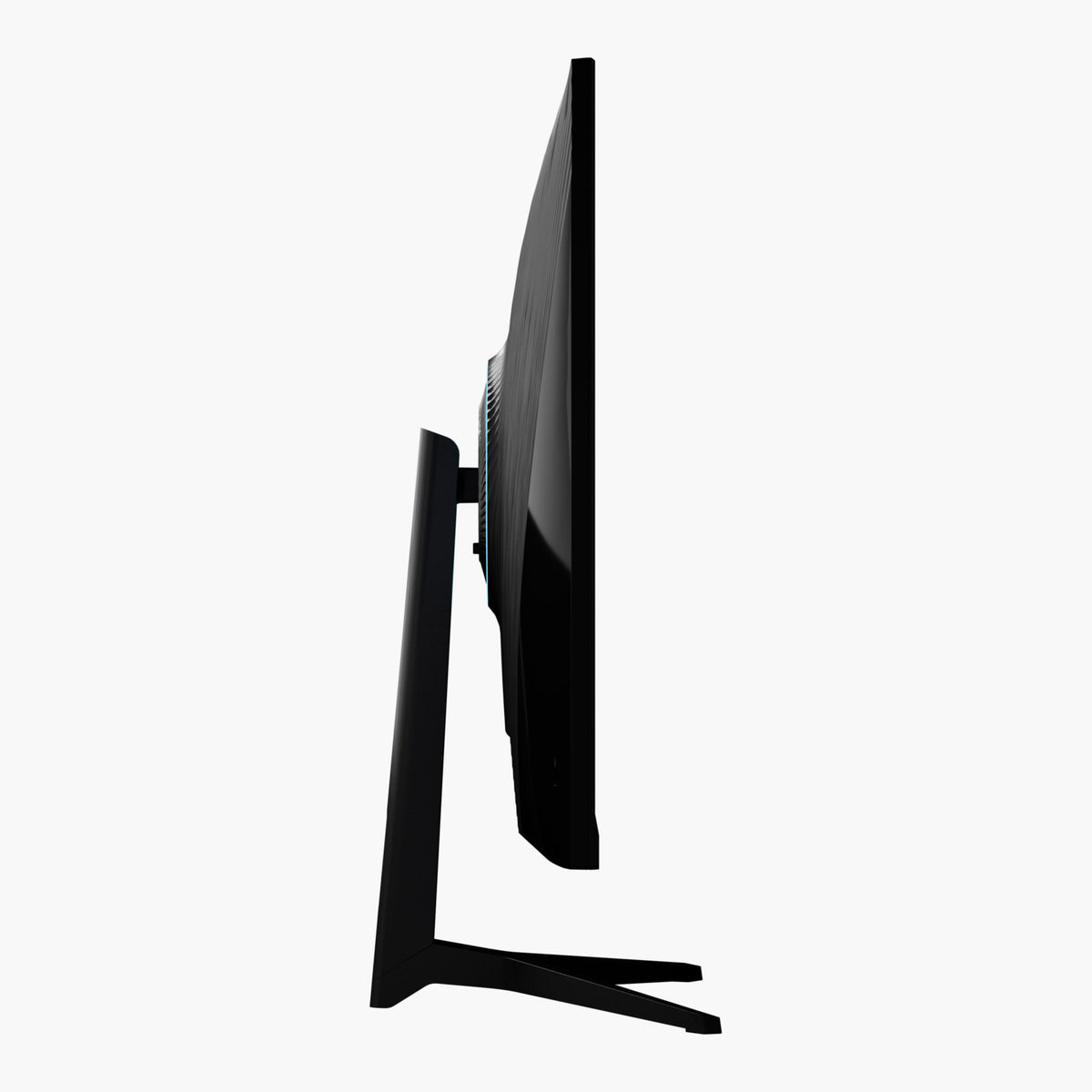 Side of Arozzi Europe Nova 32″ IPS 180Hz Gaming Monitor on stand, QHD, white background.