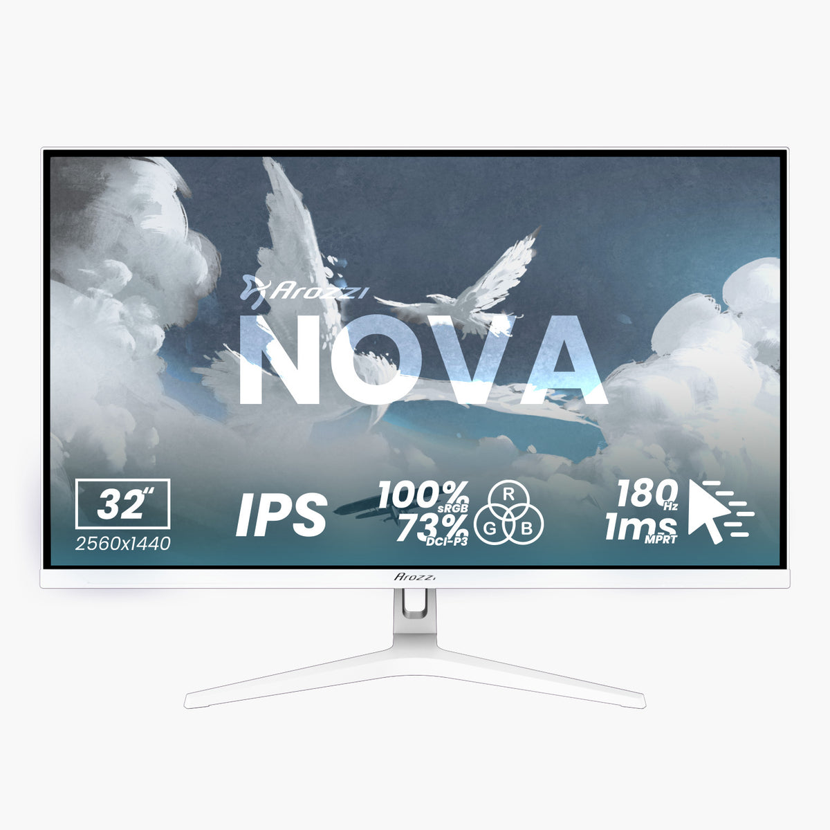 Arozzi Europe Nova 32″ IPS Gaming Monitor, 180Hz, QHD.