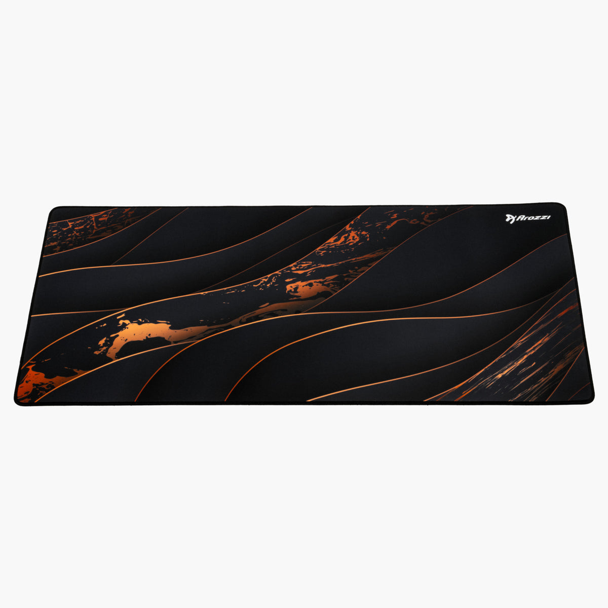 Arozzi Europe Zona Mousepad - Extra Large, black with orange streaks and anti-slip backing.