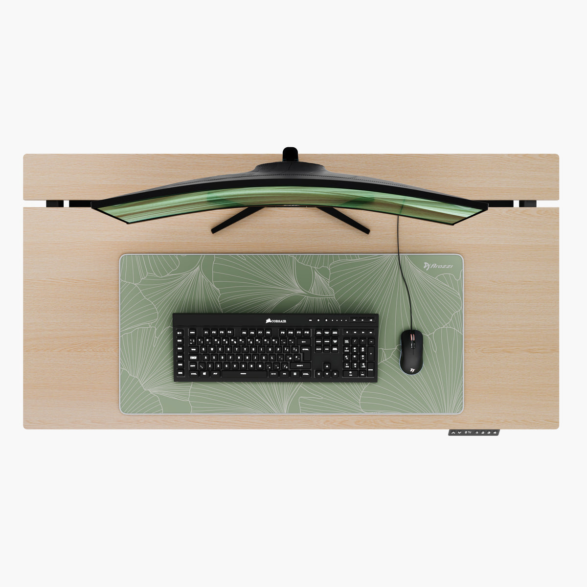Arozzi Europe Zona Mousepad - Extra Large shown on a desk with monitor, keyboard, and mat.