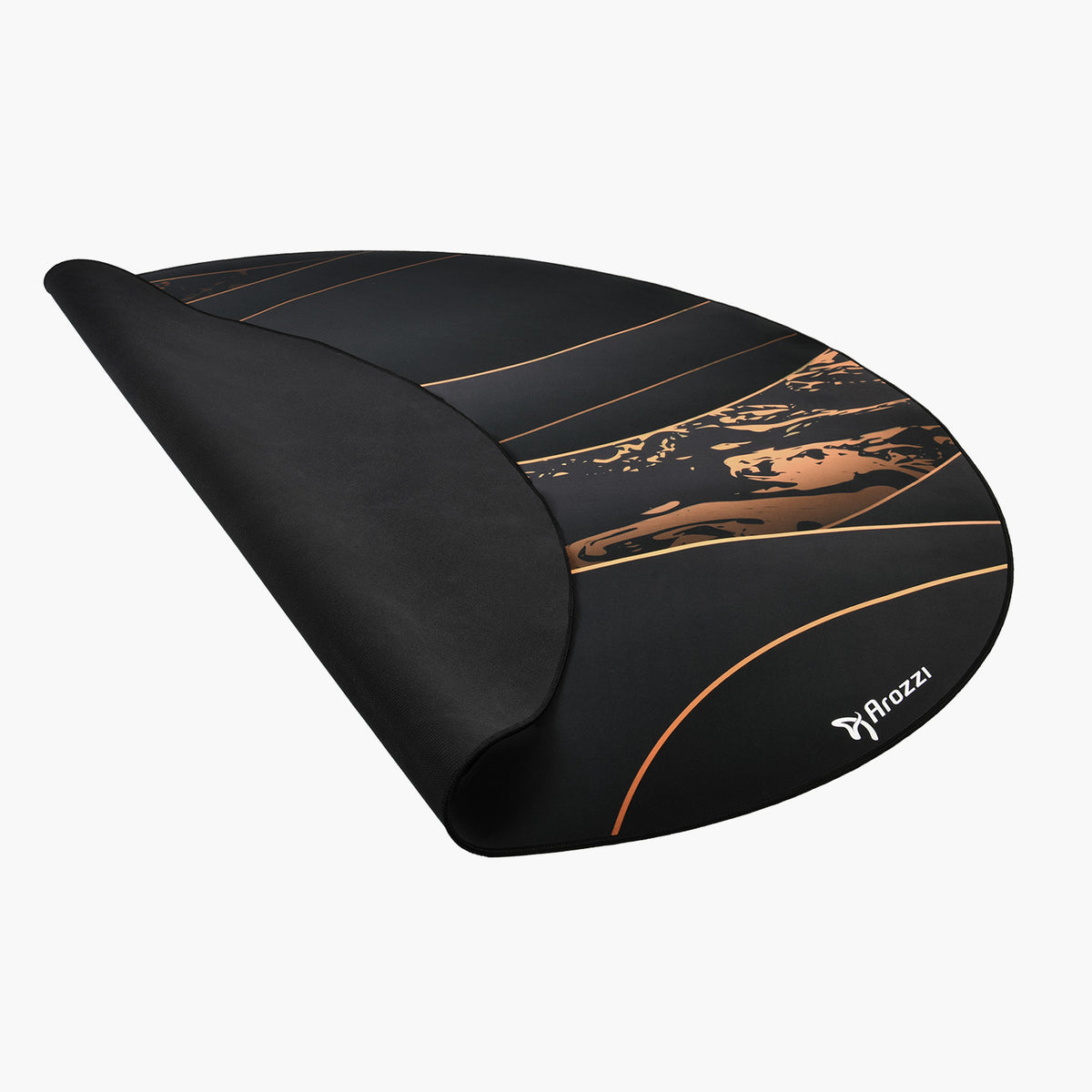 Arozzi Europe Zona Round Floor Pad: black-orange map pattern, perfect for office spaces.