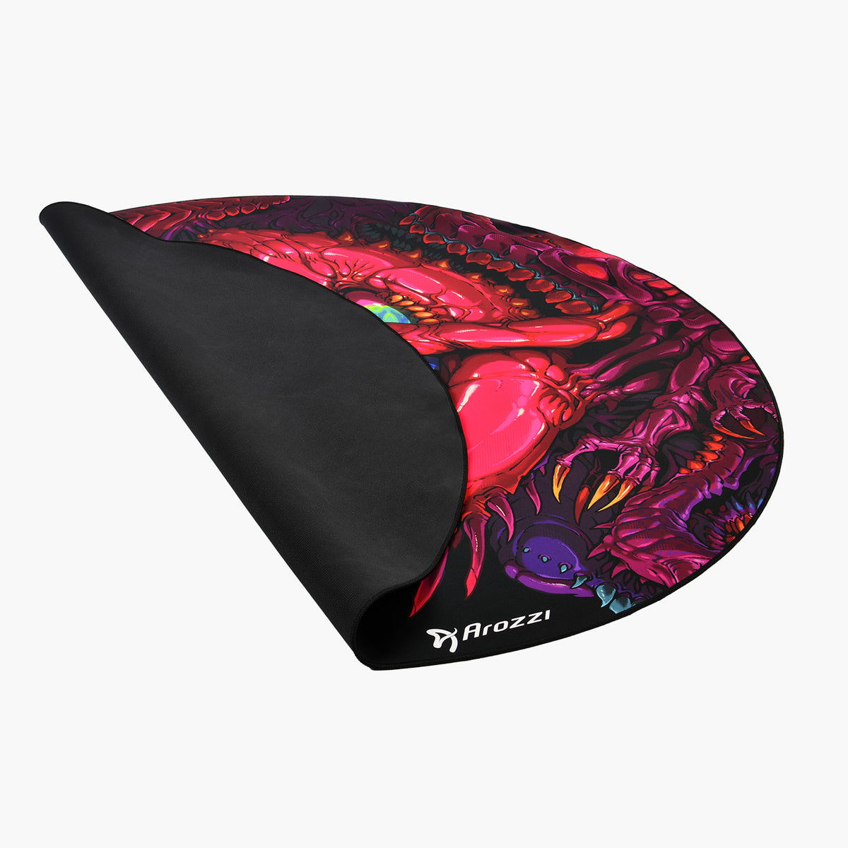 Zona Round Floor Pad by Arozzi Europe, colorful monster design, great for any office setup.