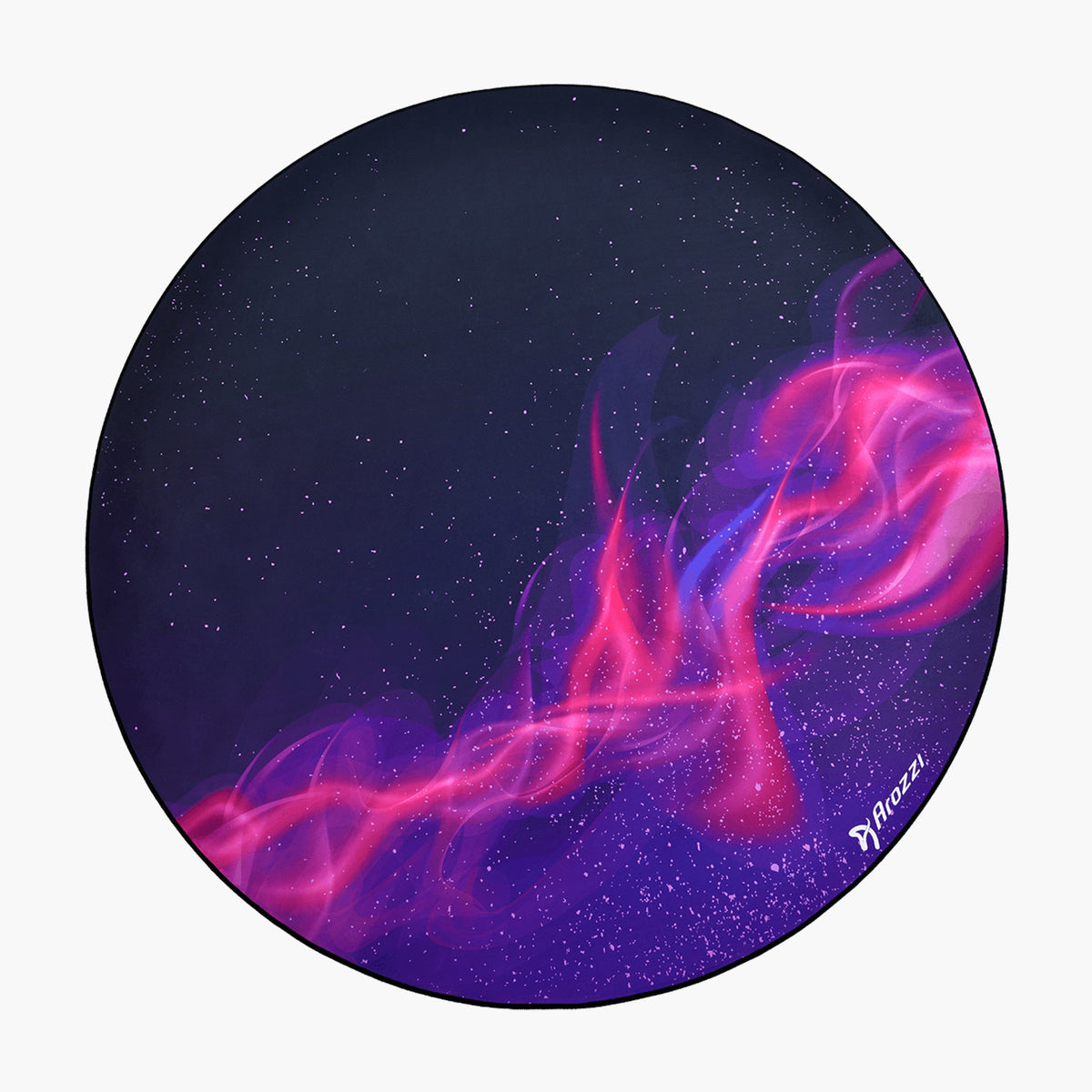 Arozzi Europe Zona Round Floor Pad: purple-pink cosmic design, ideal for your office setup.
