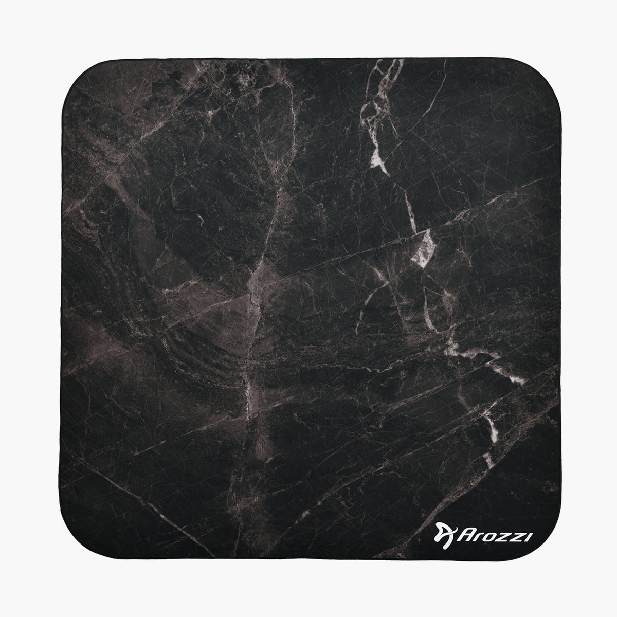 Zona Square Floor Pad by Arozzi Europe, black marble, ideal for stylish office setups.