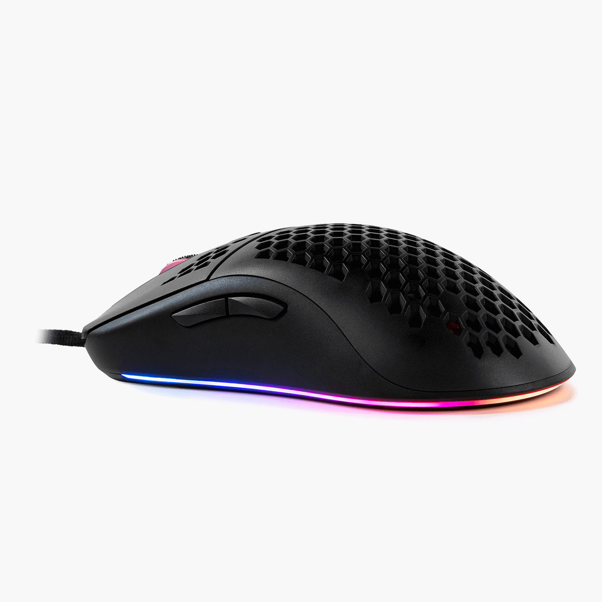 Arozzi Europe Favo Ultra Light Gaming Mouse with honeycomb shell, RGB, and Pixart 3389 sensor.