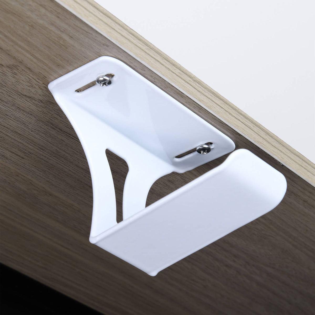 Arozzi Europe Headset Hanger: white, mounts under desks—ideal for neat cable or headset storage.