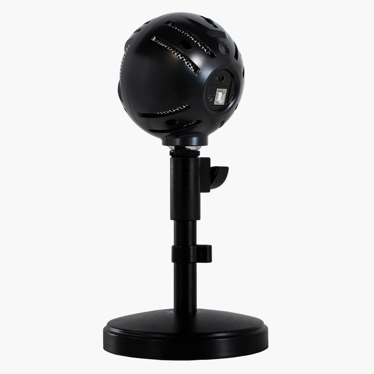 Arozzi Europe Sfera Microphone—black, spherical USB mic on a stand, white background.