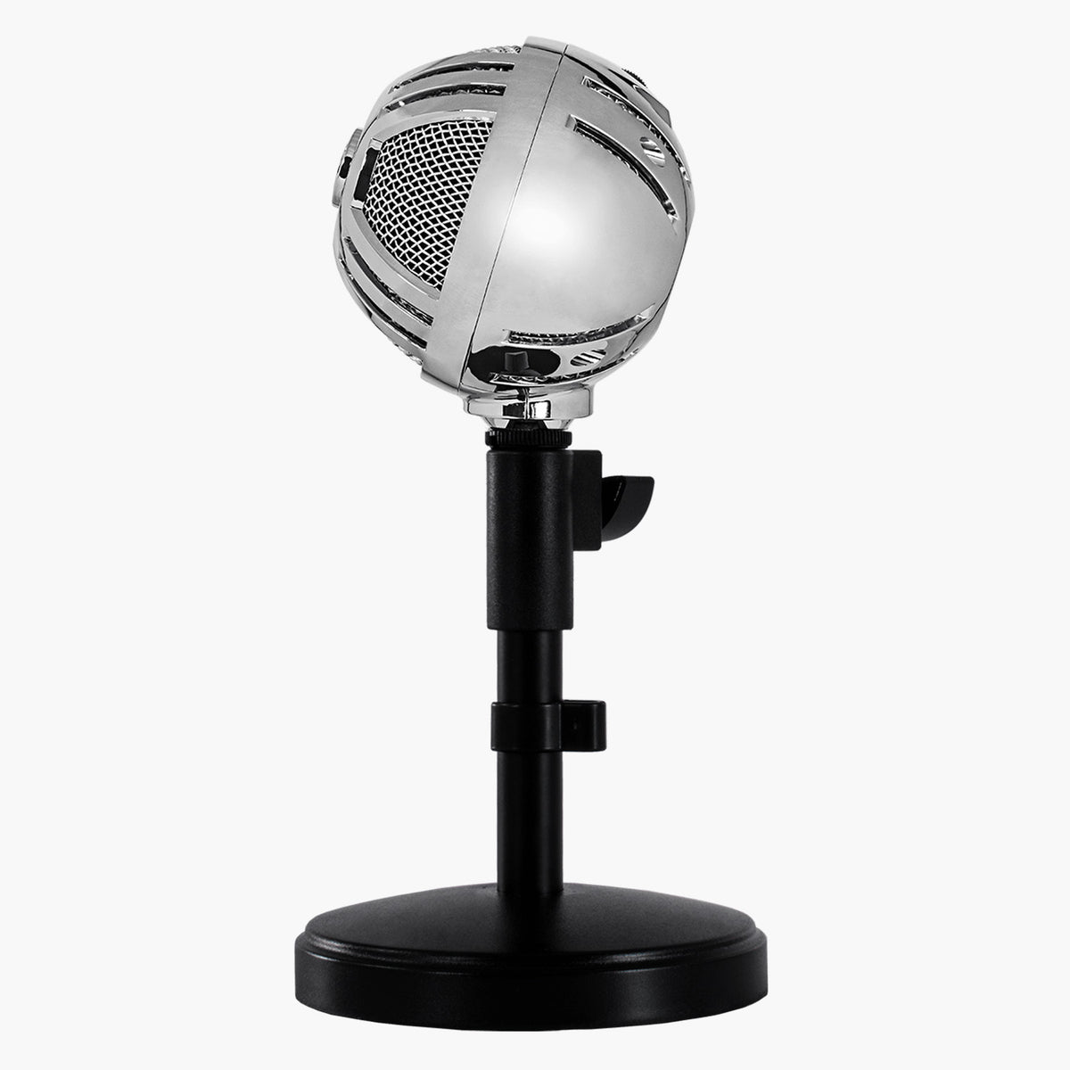 A Sfera Microphone by Arozzi Europe on a black stand, shown against a plain white background.
