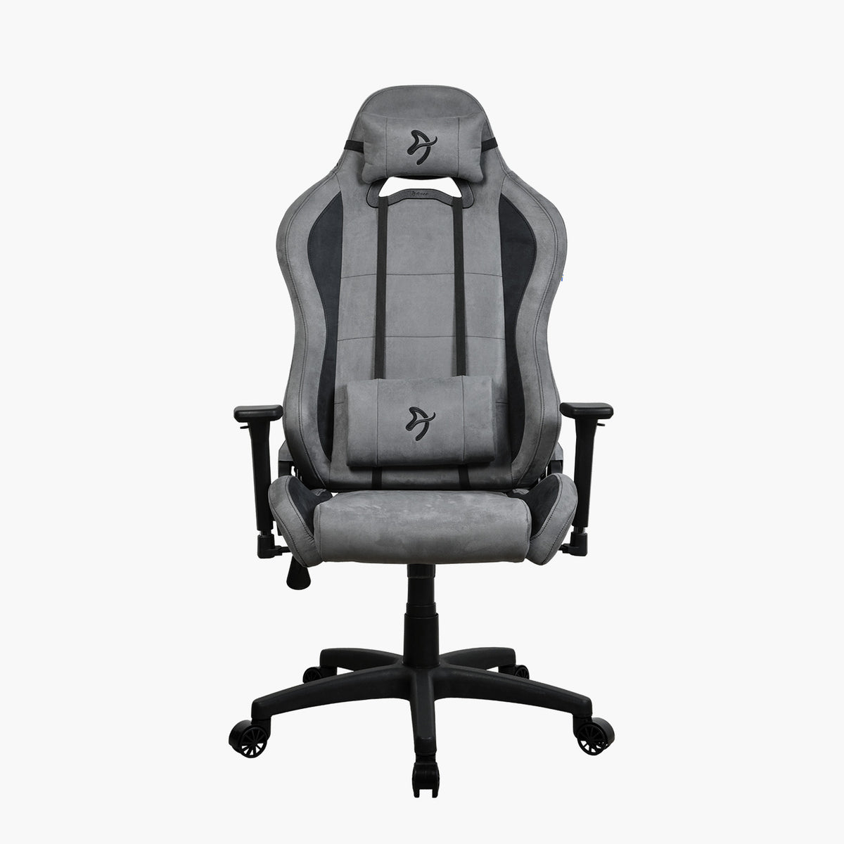 Arozzi Europe Torretta Supersoft: gray/black ergonomic chair with headrest & support pillows.