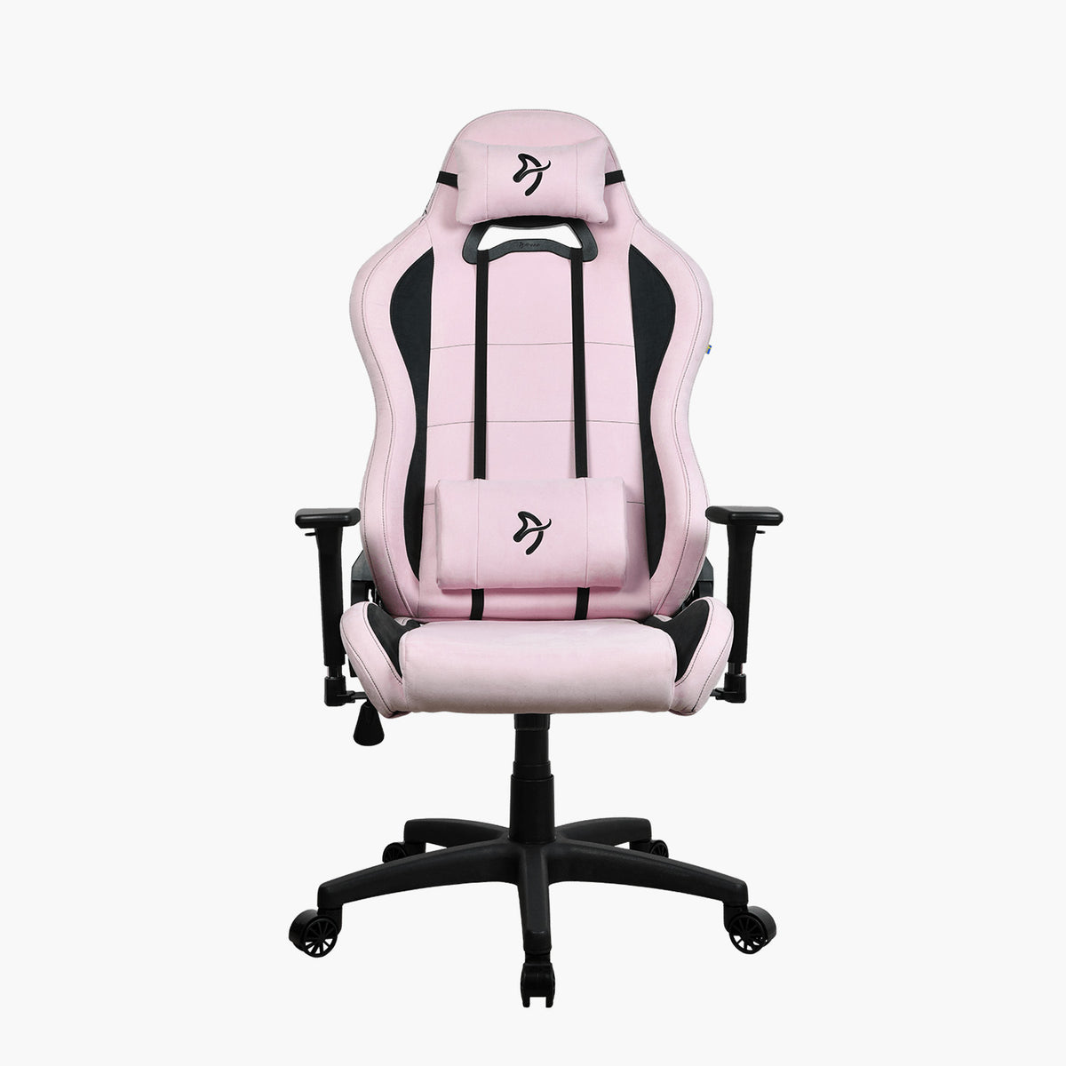 Arozzi Europe Torretta Supersoft: pink/black ergonomic chair with headrest, support pillows.