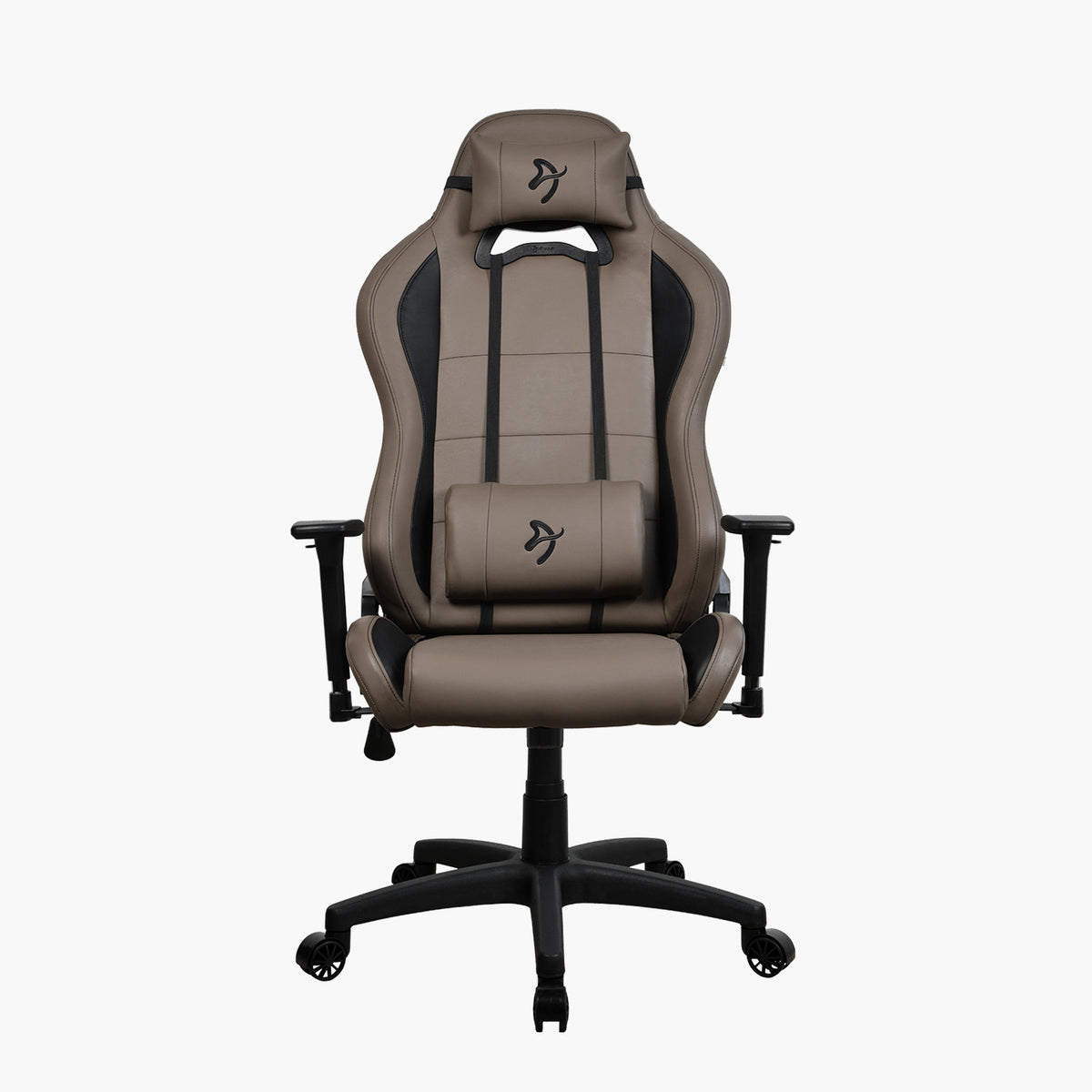 Arozzi Europe Torretta SoftPU: brown ergonomic chair, headrest, lumbar support, wheeled base.