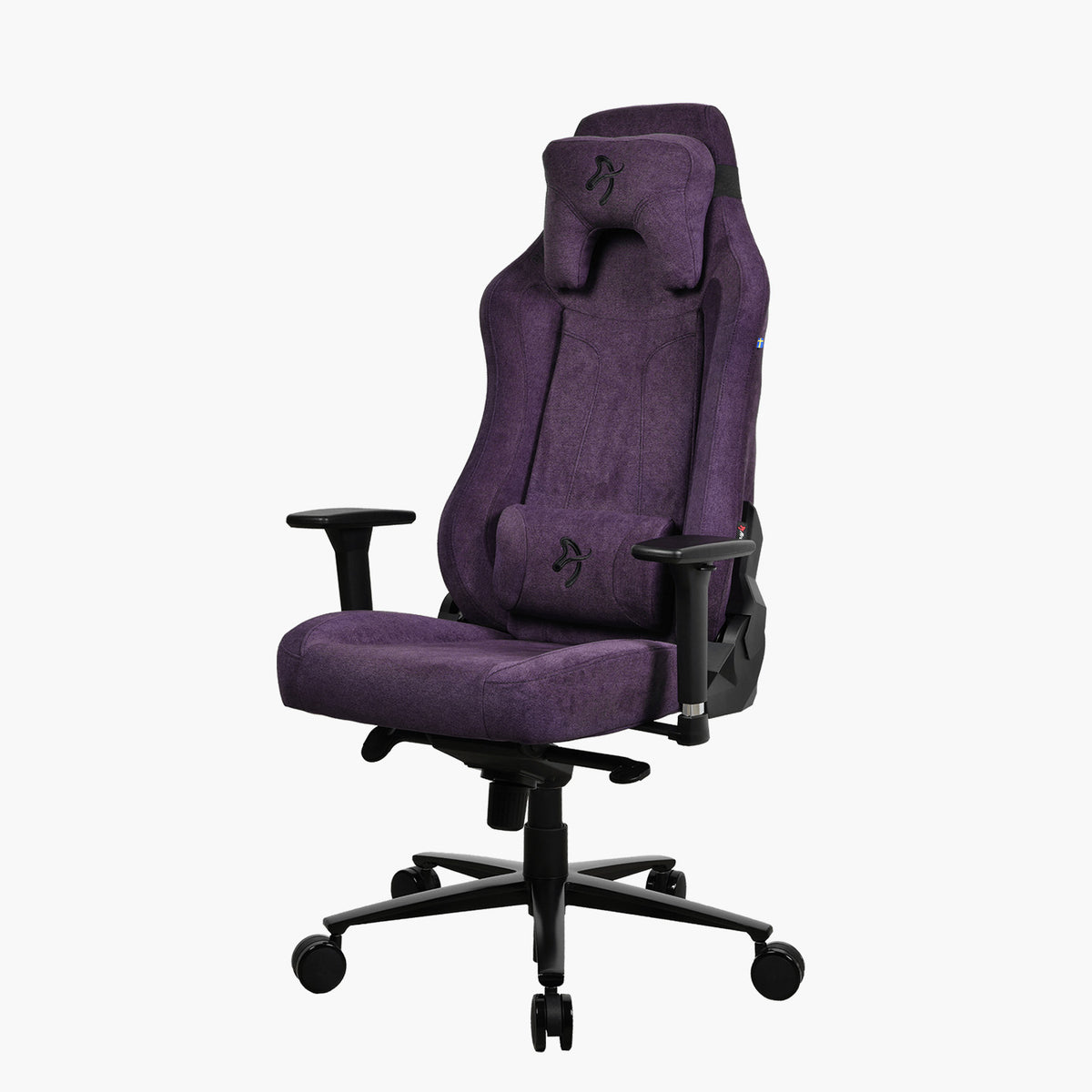 Arozzi Europe Vernazza Soft Fabric: purple ergonomic gaming chair with headrest, armrests, height.