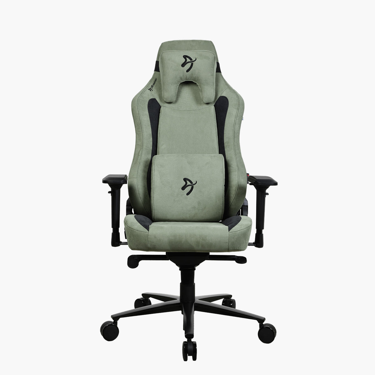 Arozzi Vernazza Supersoft: breathable fabric, headrest, lumbar support, black wheeled base.
