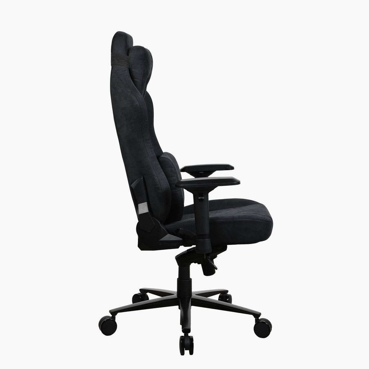 Arozzi Europe Vernazza Supersoft chair, side view; adjustable arms, breathable fabric.