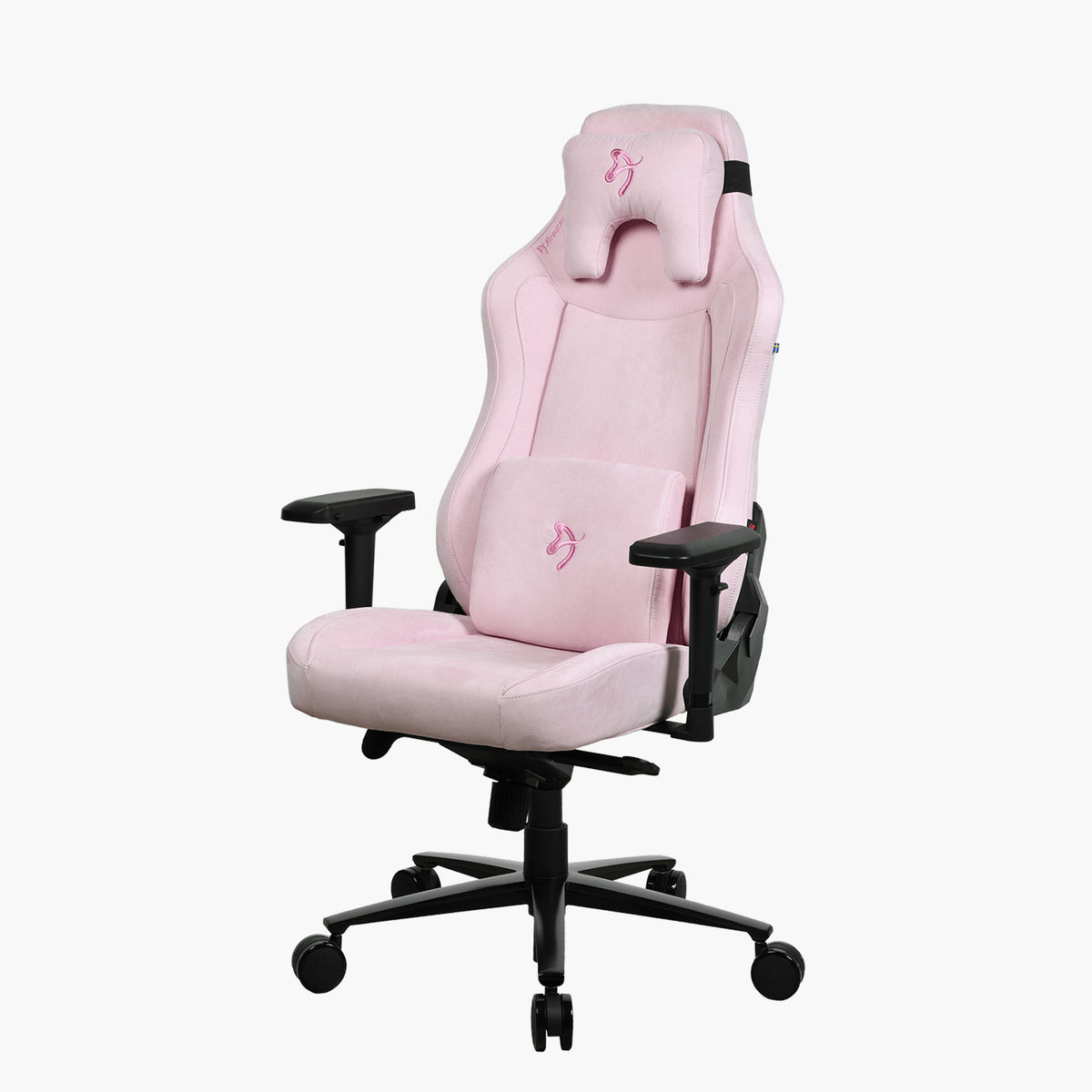 Arozzi Europe Vernazza Supersoft: pink ergonomic chair with memory foam, headrest, lumbar support.
