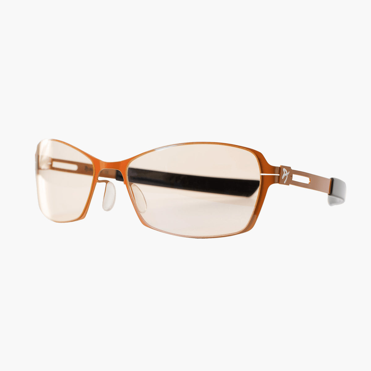 Arozzi Europe Visione VX-500: brown rectangular blue light glasses with tinted lenses for computers.