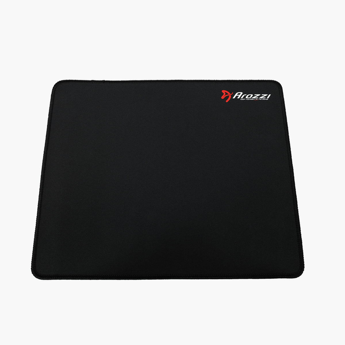 Arozzi Europe Zona Mousepad - Small, black polyester with logo in the top right corner.