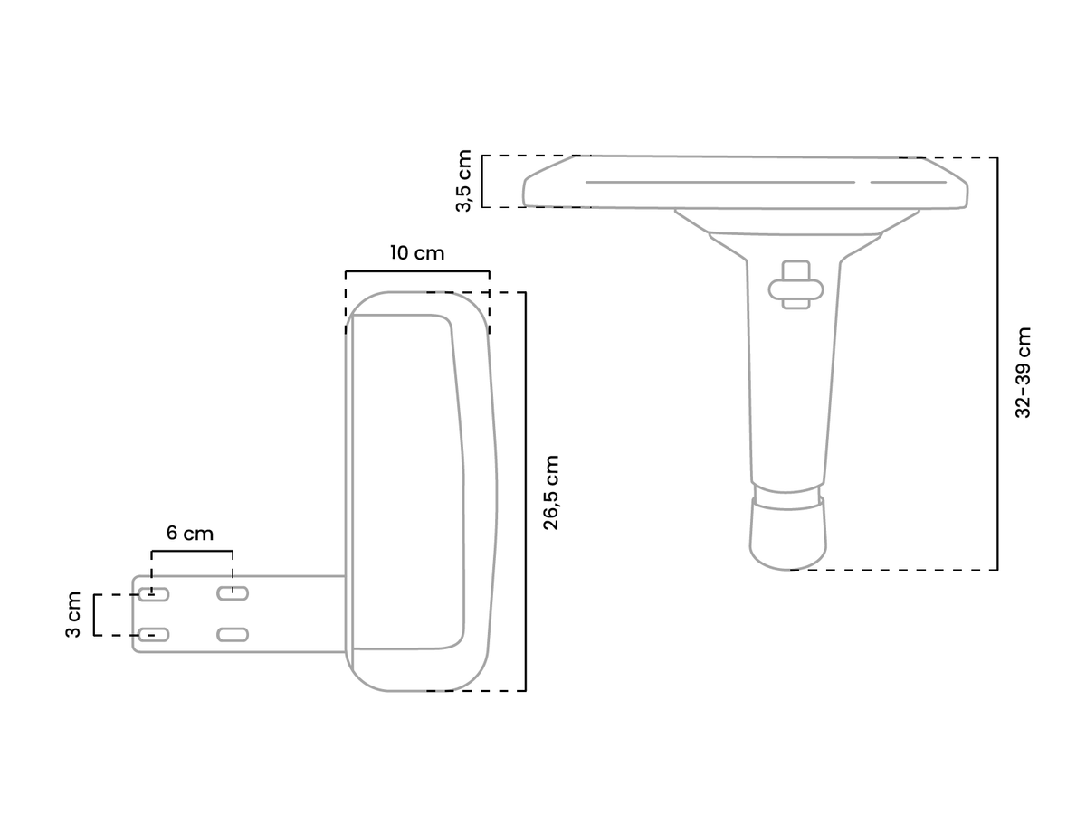 Line drawing of a wall-mounted object with labeled dimensions in centimeters.