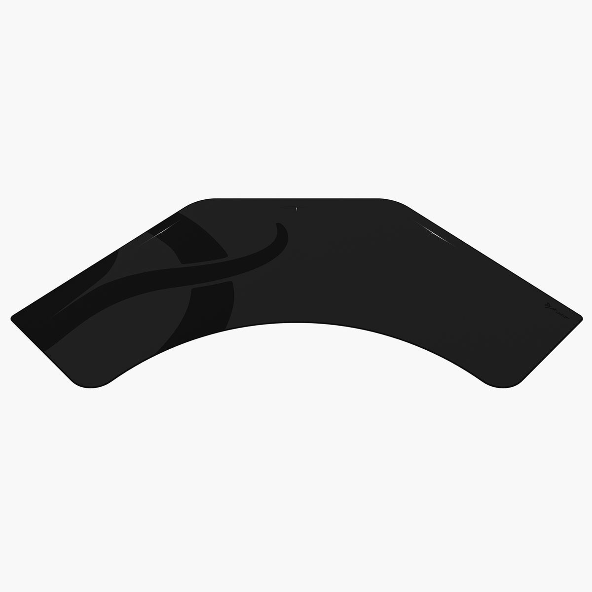 Curved black Arena Angelo Mousepad by Arozzi Europe with subtle wavy pattern on white background.