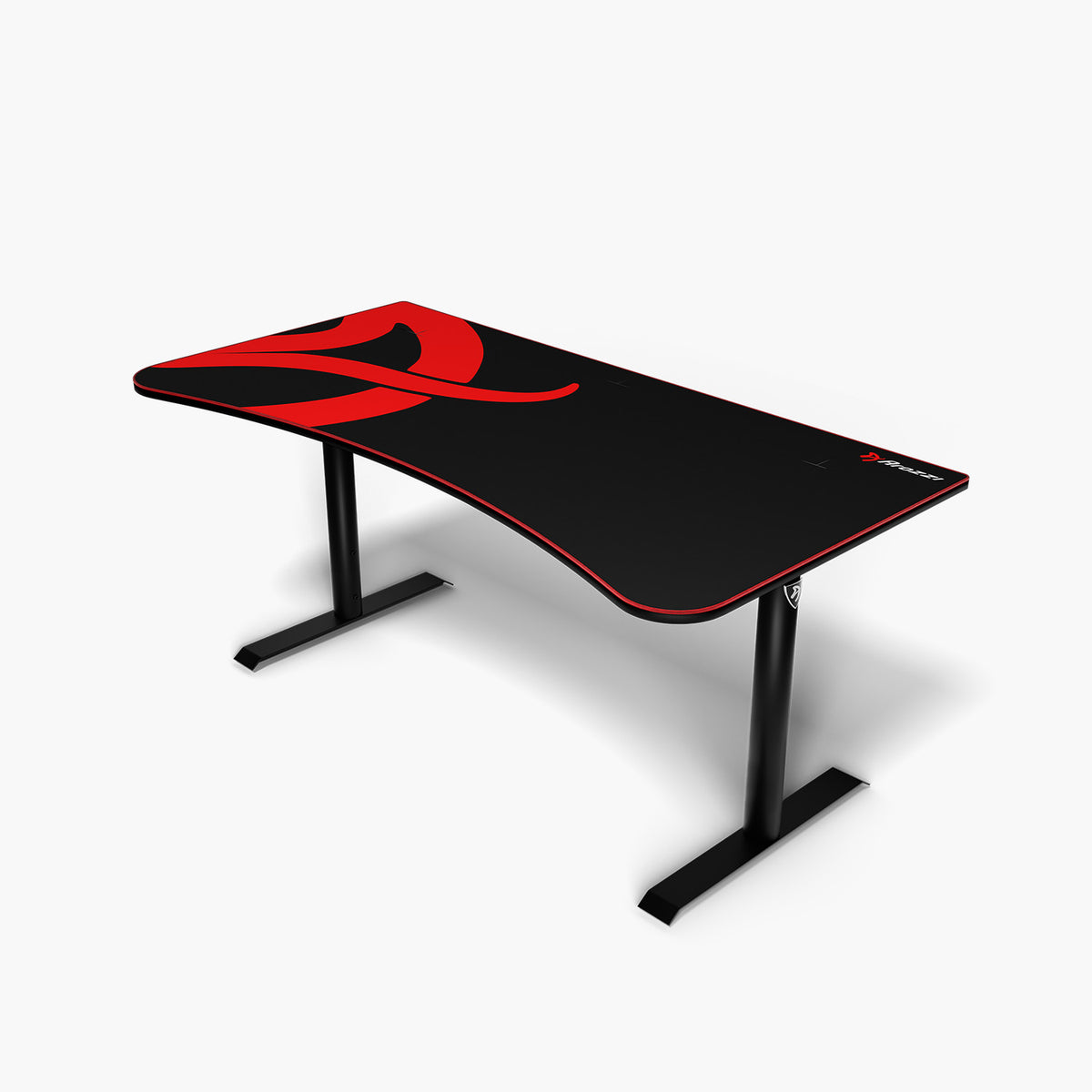 Arozzi Europe Arena Gaming Desk - Large, black/red, curved surface & cable management.