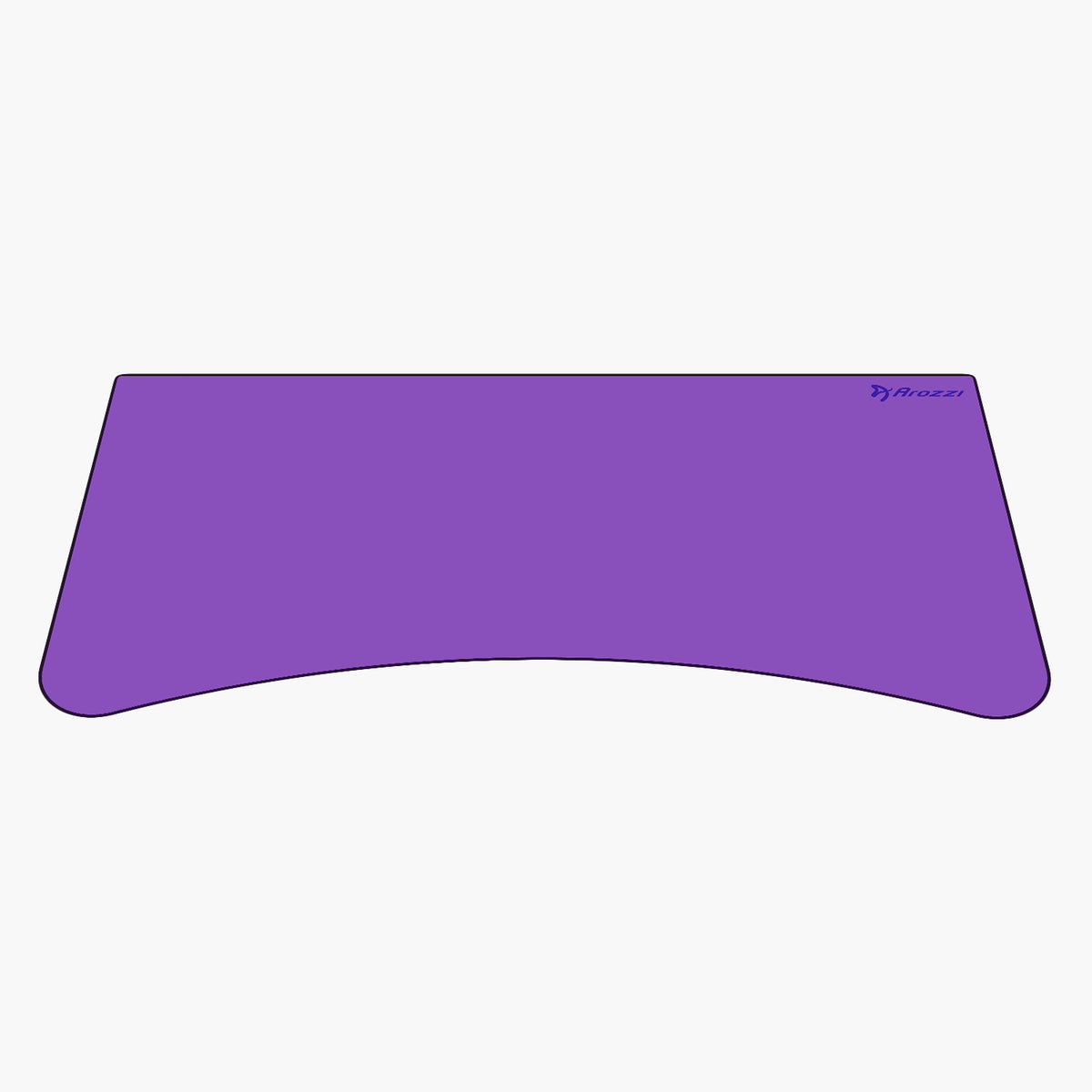 Arena Mousepad by Arozzi Europe: large, curved-edge, purple, water-resistant, logo at top right.