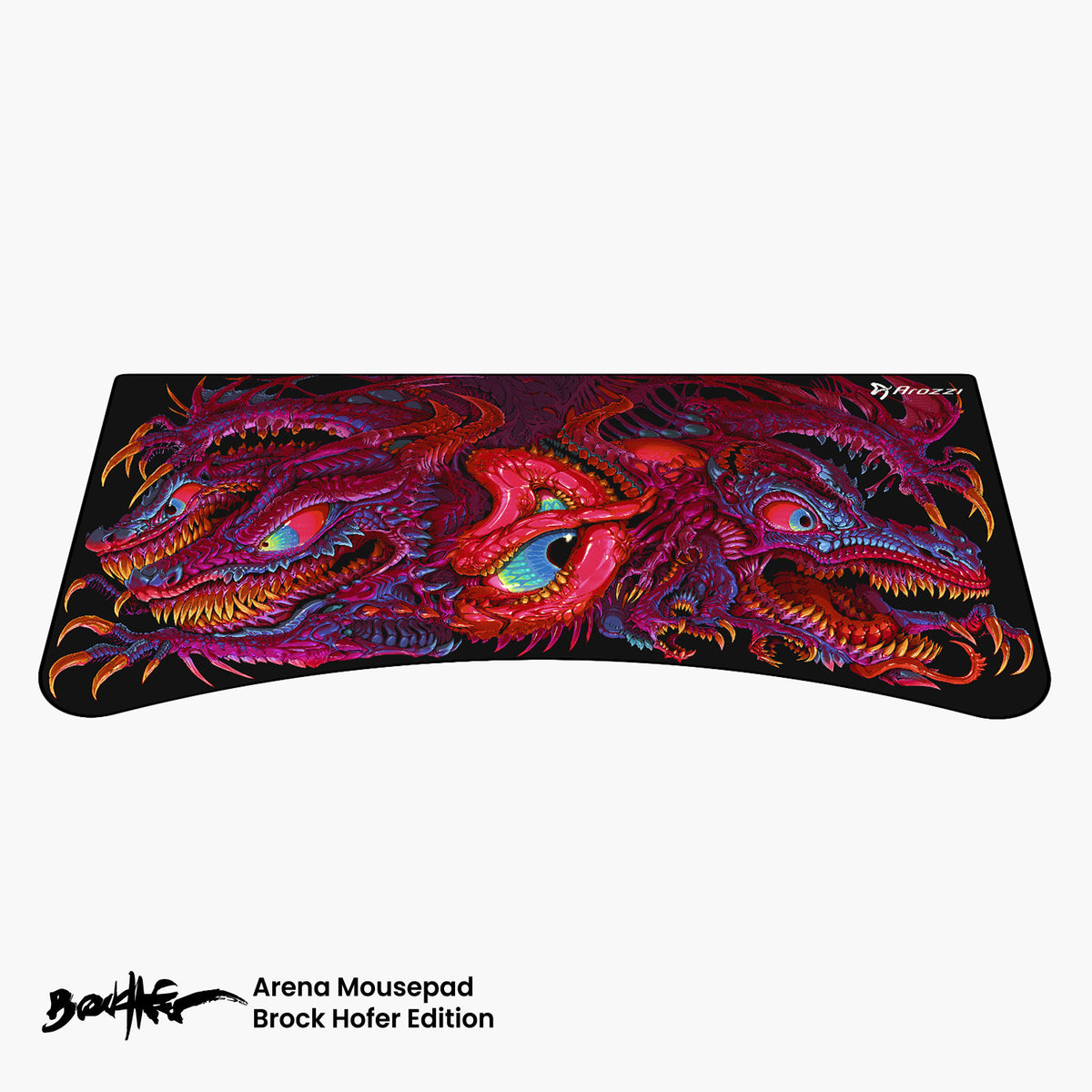 Arozzi Europe’s Arena Mousepad: water-resistant, large, with colorful monster illustrations.