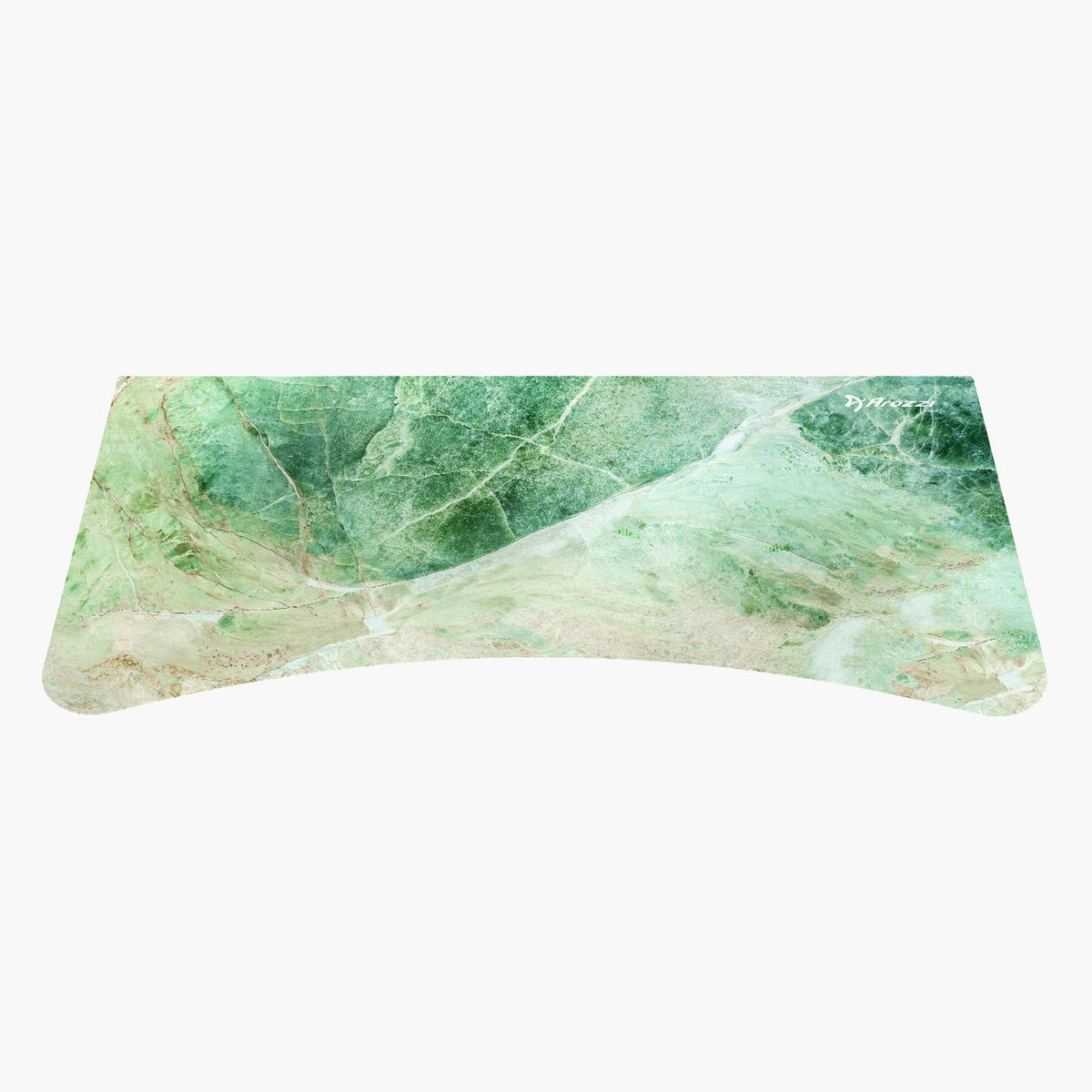 Arozzi Europe Arena Mousepad: curved green marble design with white/tan veining, rectangular.