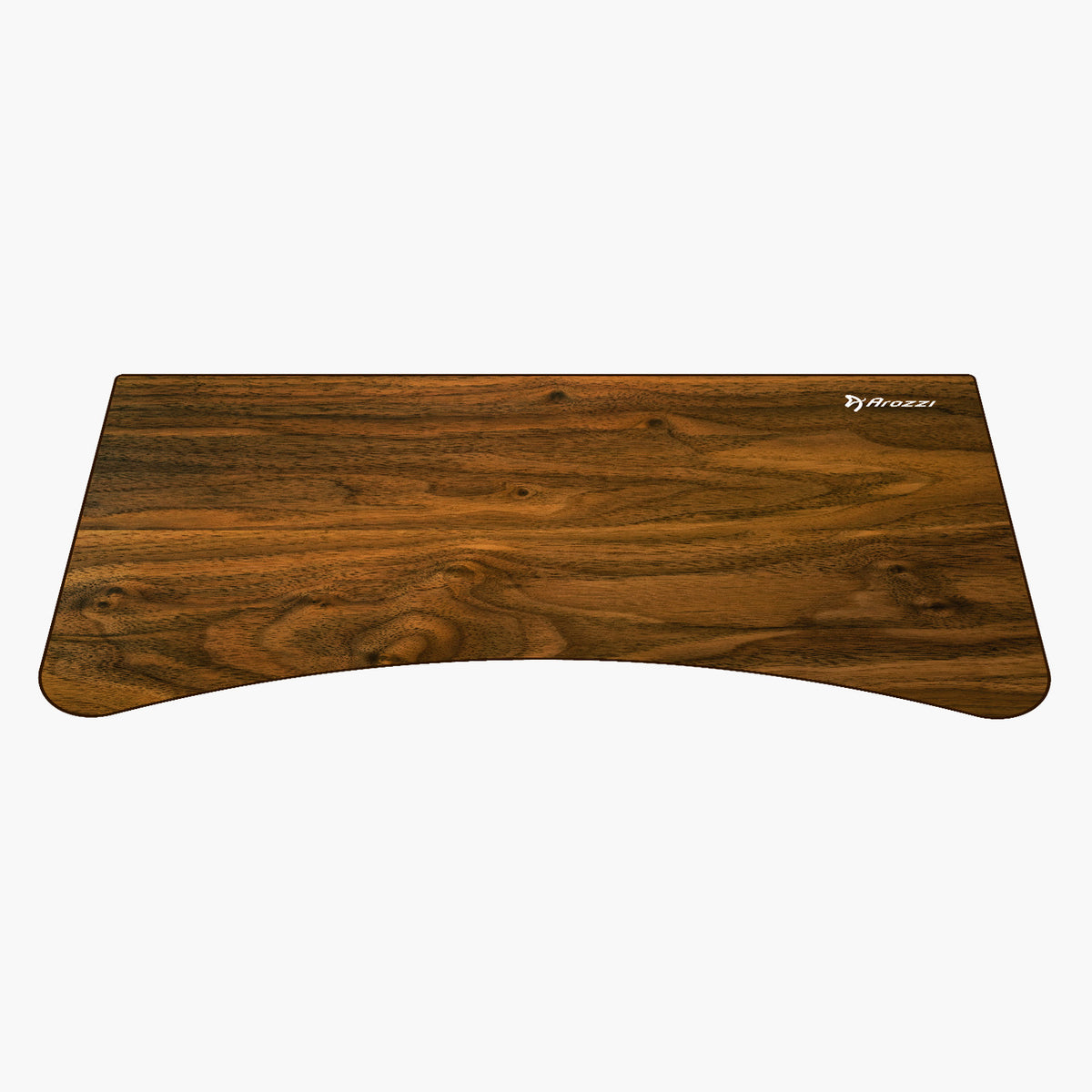 A curved rectangular shelf pairs well with the Arozzi Europe Arena Mousepad on white.