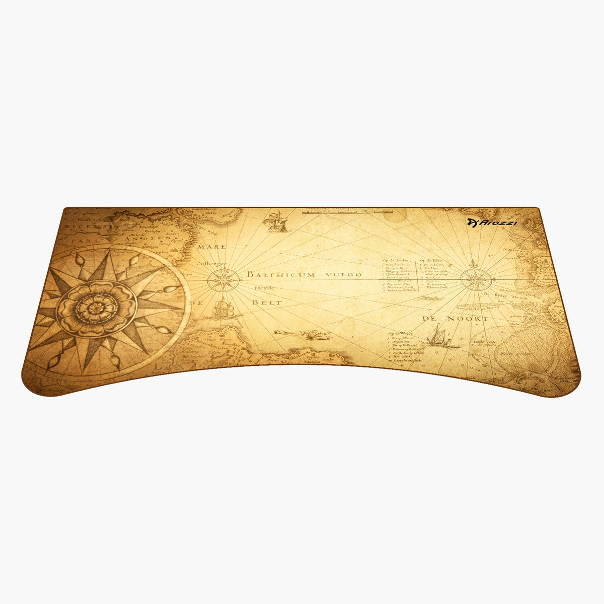 Arozzi Europe Arena Mousepad: vintage nautical map, faded compass rose, water-resistant design.