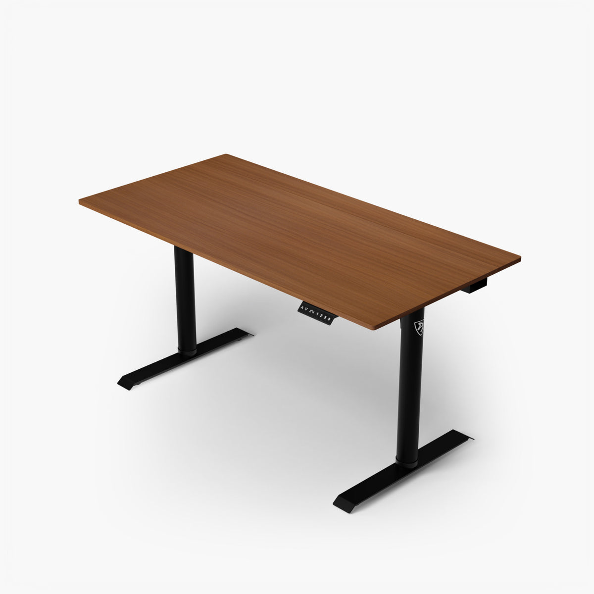 The Arena Nordico electric desk by Arozzi Europe features black metal legs and a wood top.