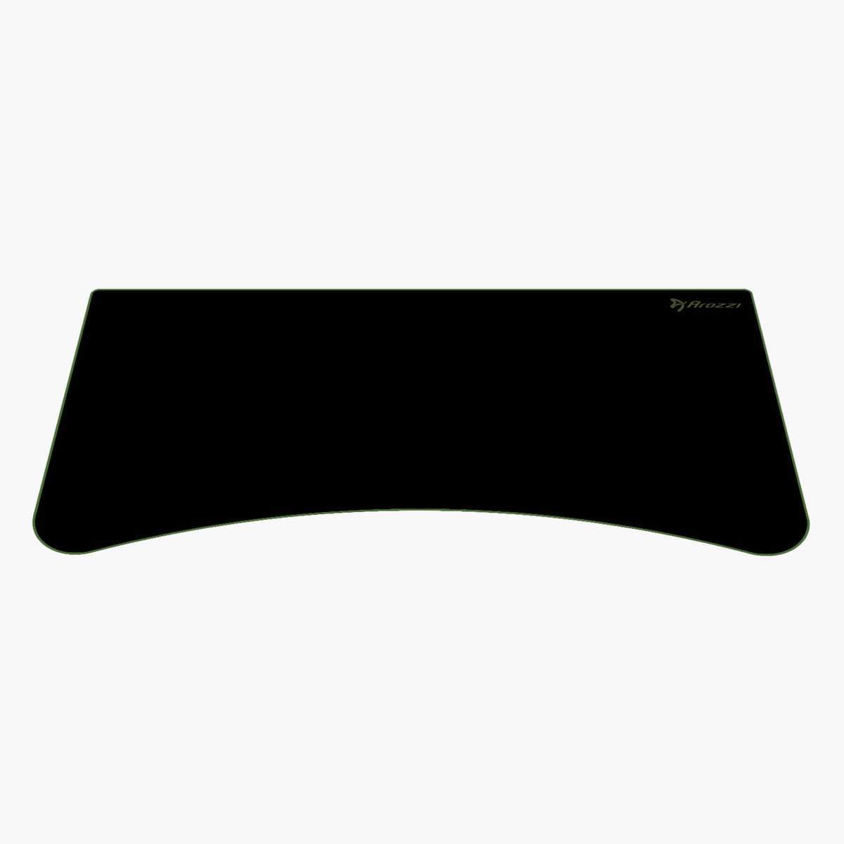 Black rectangular Arozzi Europe Arena Mousepad with curved edge on a white background.
