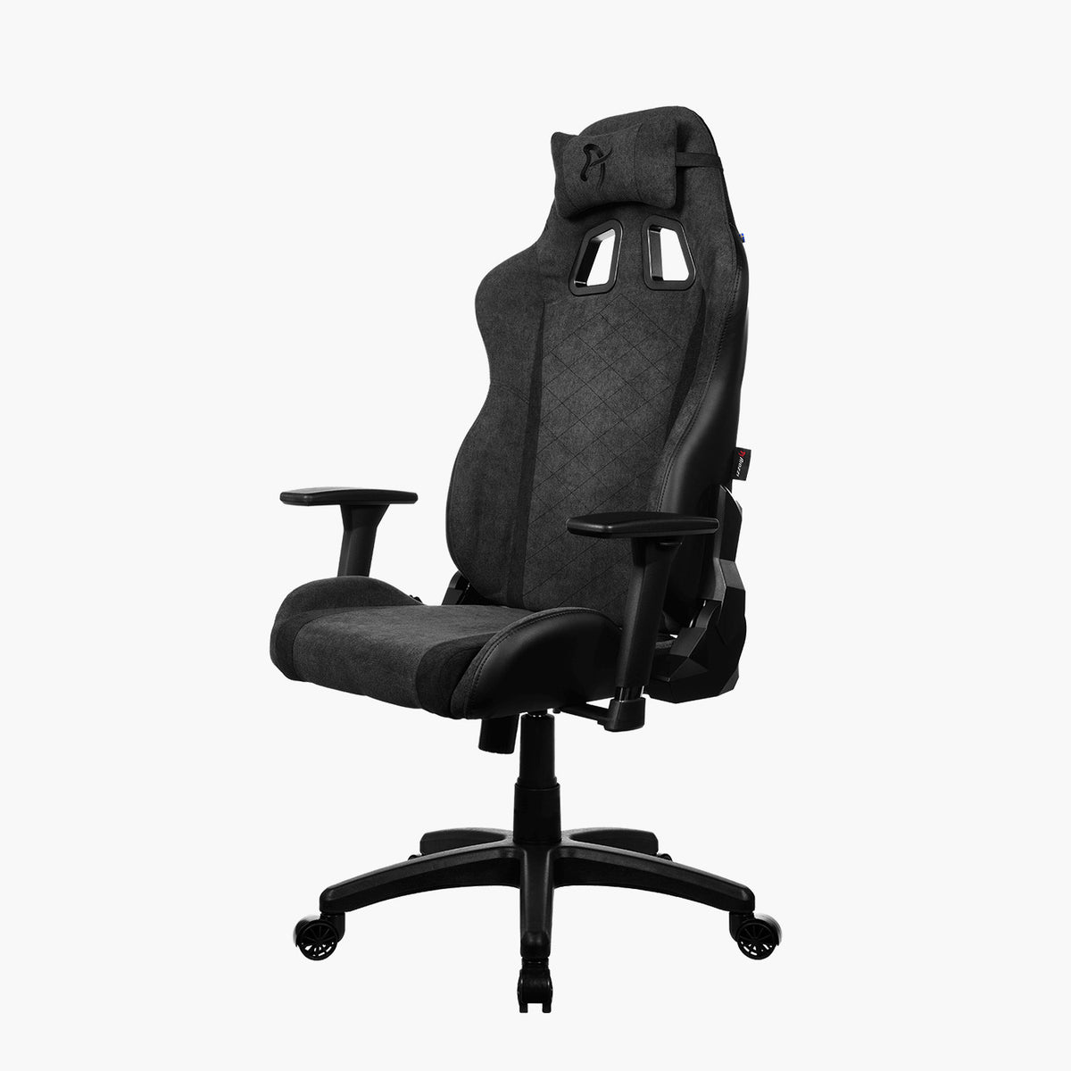 Arozzi Europe Avanti Soft Fabric chair: ergonomic, headrest, head pillow, armrests, tilt, casters.