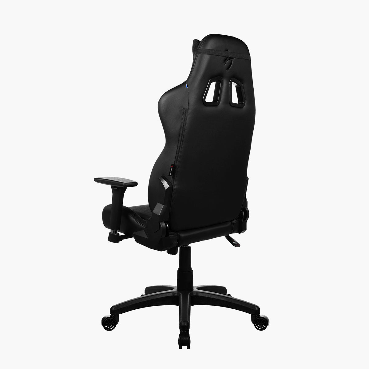 Arozzi Europe Avanti Soft Fabric gaming chair, ergonomic, high backrest, head pillow, rear view.