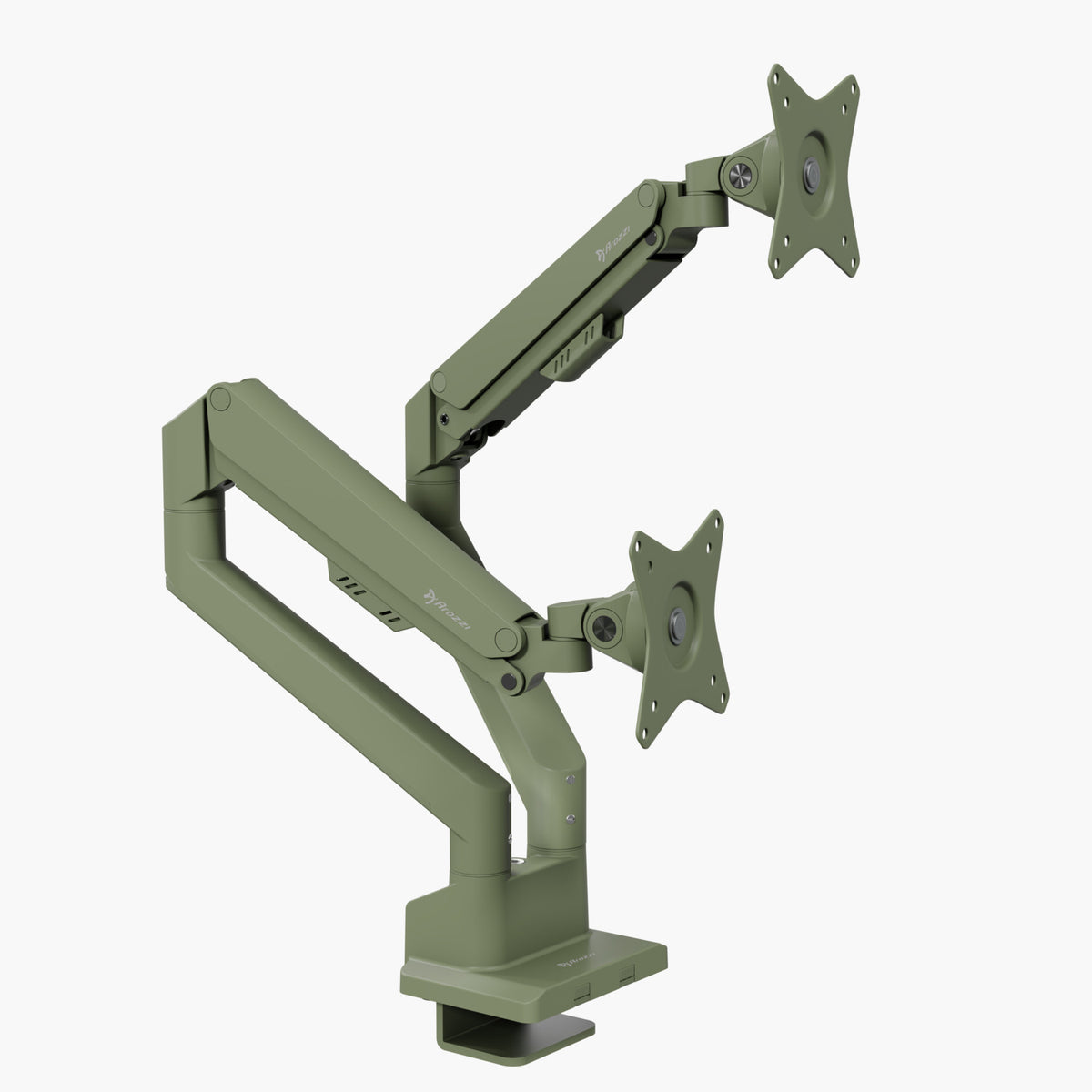 Arozzi Europe Alzare Neo Duo—full-metal gas spring monitor arm, fully adjustable.