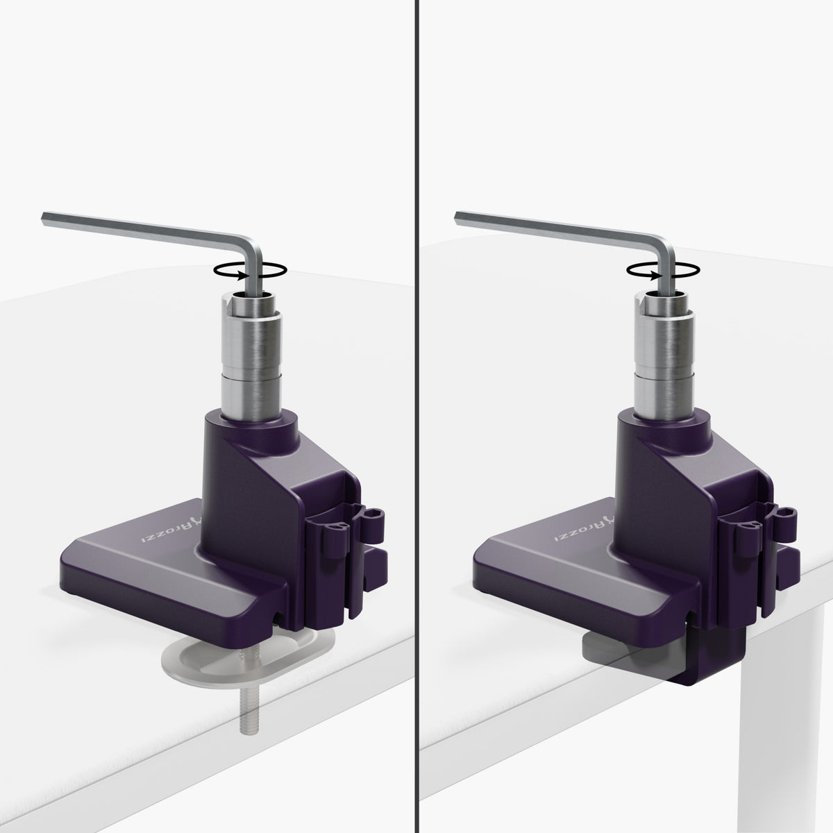 Arozzi Europe Alzare Neo Single clamp secures corners in two stages: left and right.