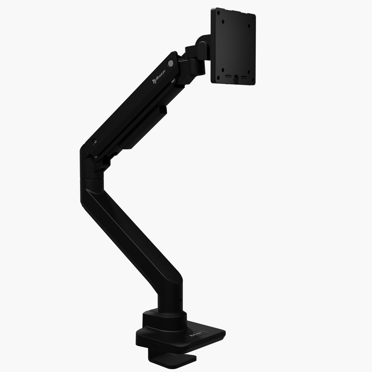 Arozzi Alzare Neo Pro gas spring monitor arm, heavy-duty clamp mount for computer screens.