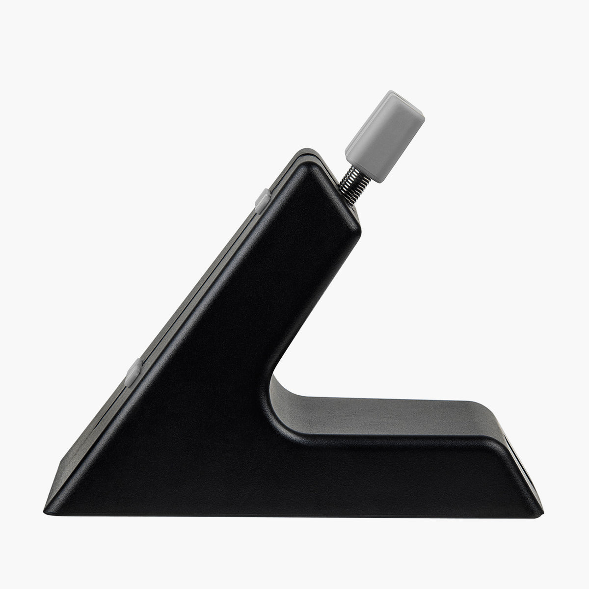 Arozzi Europe Ancora: black angled mouse cable holder with gray button for flawless management.