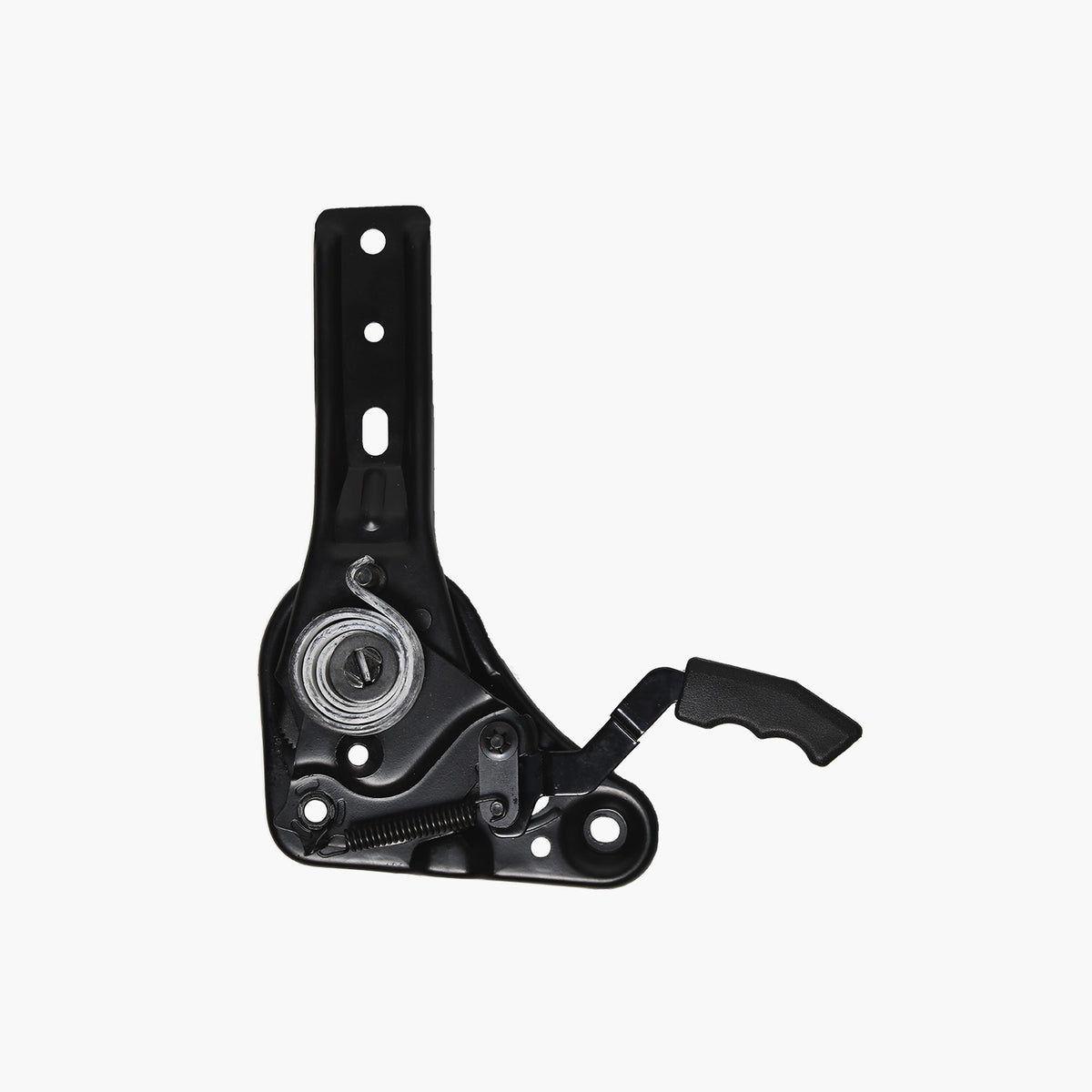 Arozzi Europe Backrest Mechanism with coiled spring, handle, black, isolated on white.