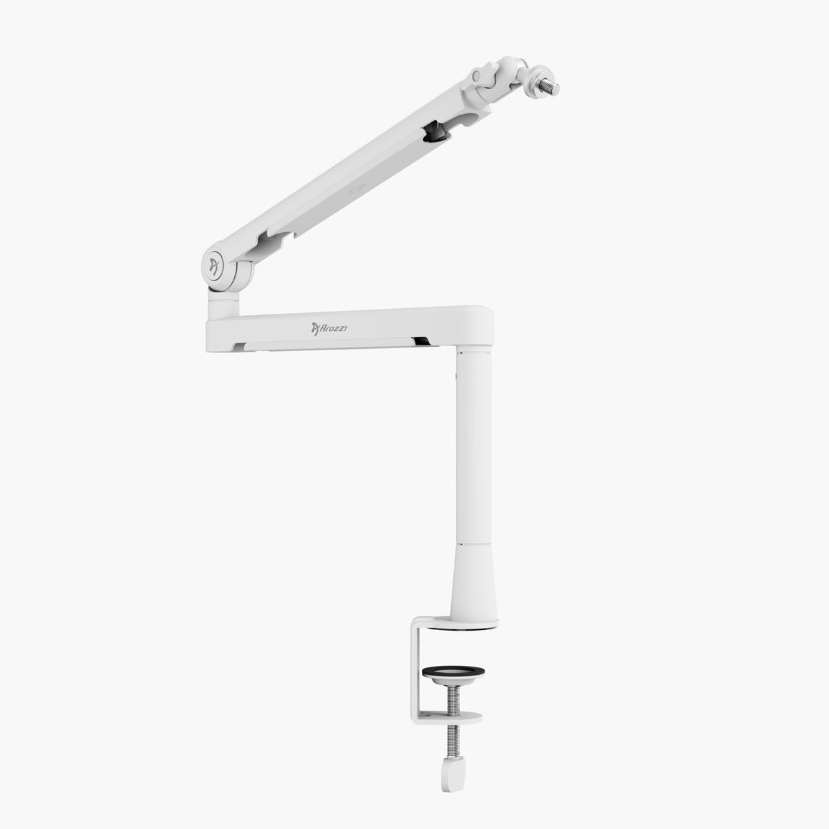 Arozzi Europe Braccio Microphone Boom Arm, adjustable clamp with cable management, isolated.