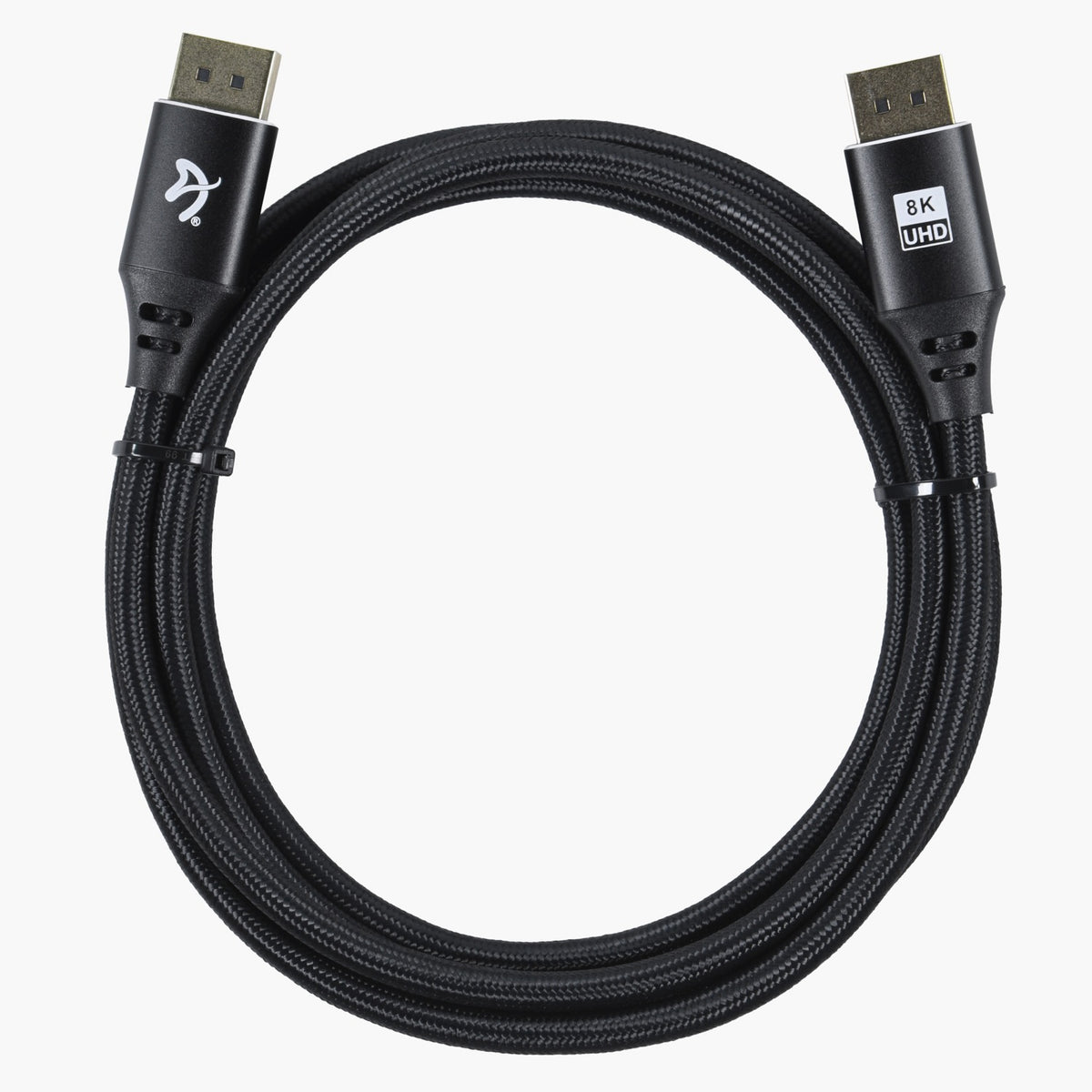 Arozzi Europe DisplayPort 1.4 Cable 2m – 8K UHD, braided, coiled, for gaming and high refresh rates.