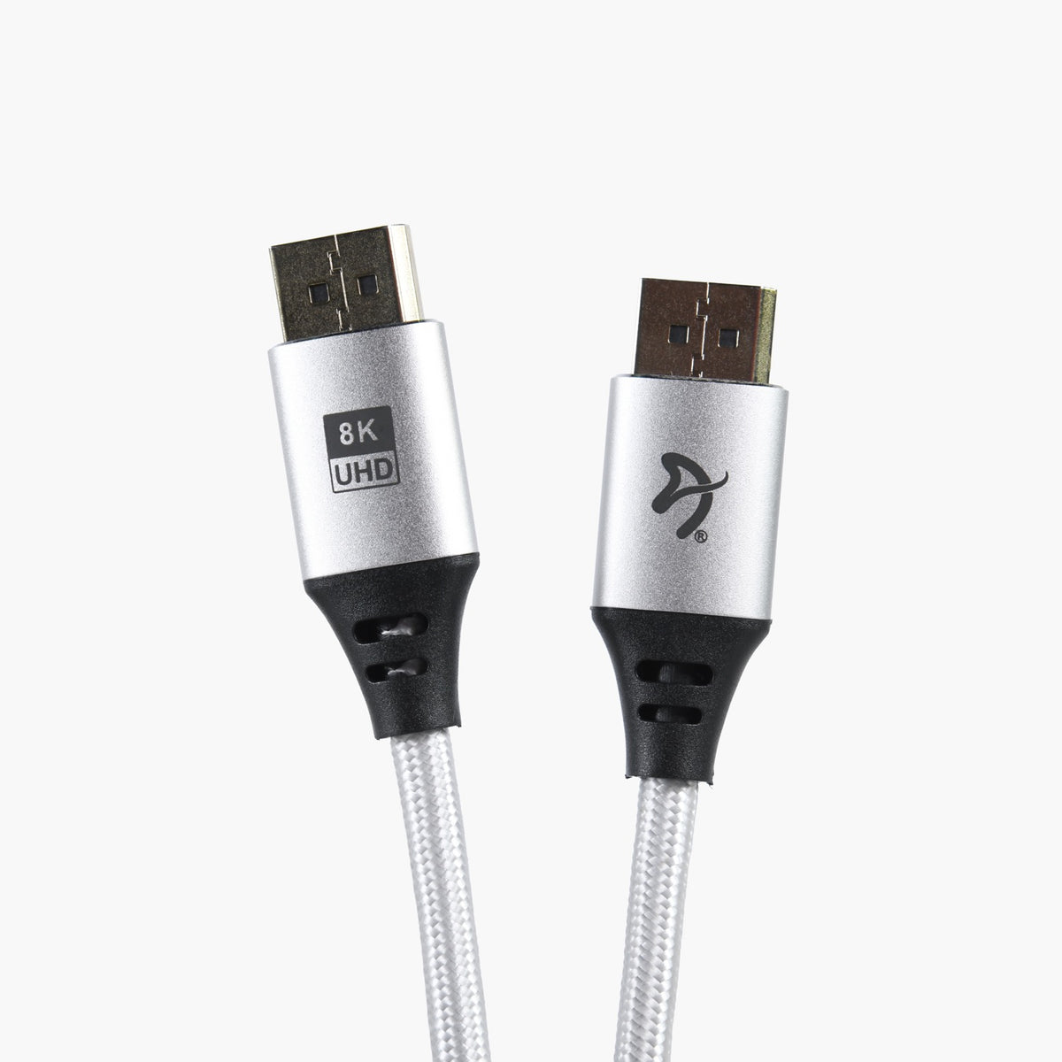 Two DisplayPort 1.4 cables (2m) by Arozzi Europe, perfect for 8K UHD gaming monitors.