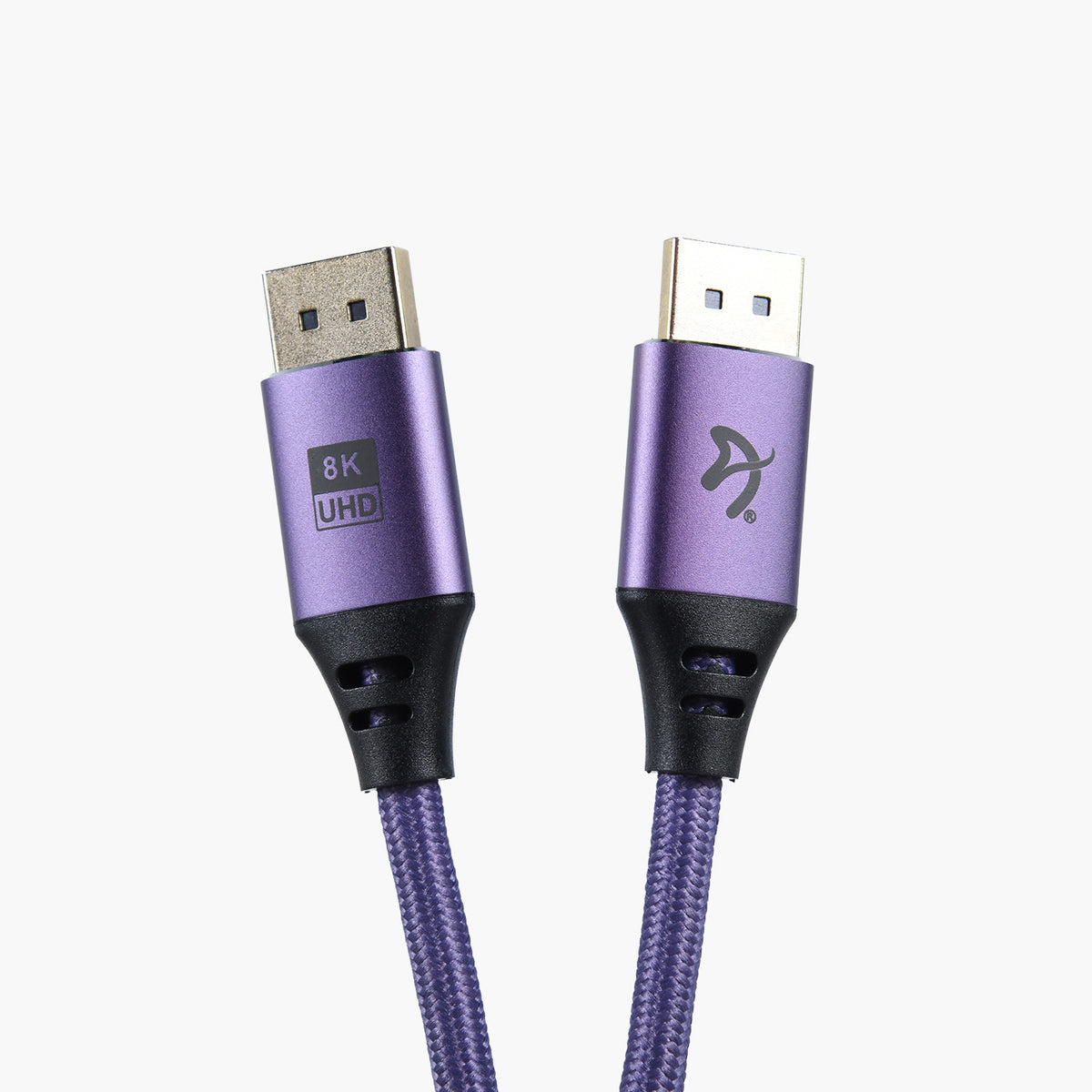 Arozzi Europe DisplayPort 1.4 Cable 3m, purple braid, 8K UHD, ideal for gaming monitors.