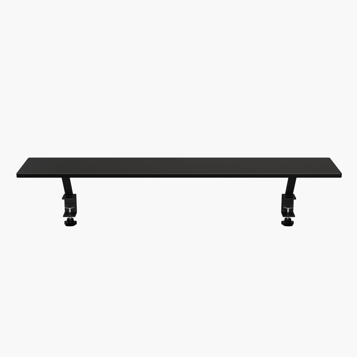 Arozzi Europe Desk Riser - Large, clamp-on, black ergonomic desk shelf shown front view.
